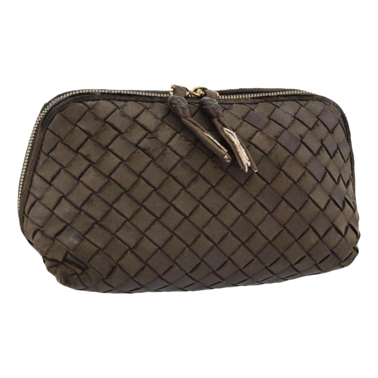 Leather clutch bag