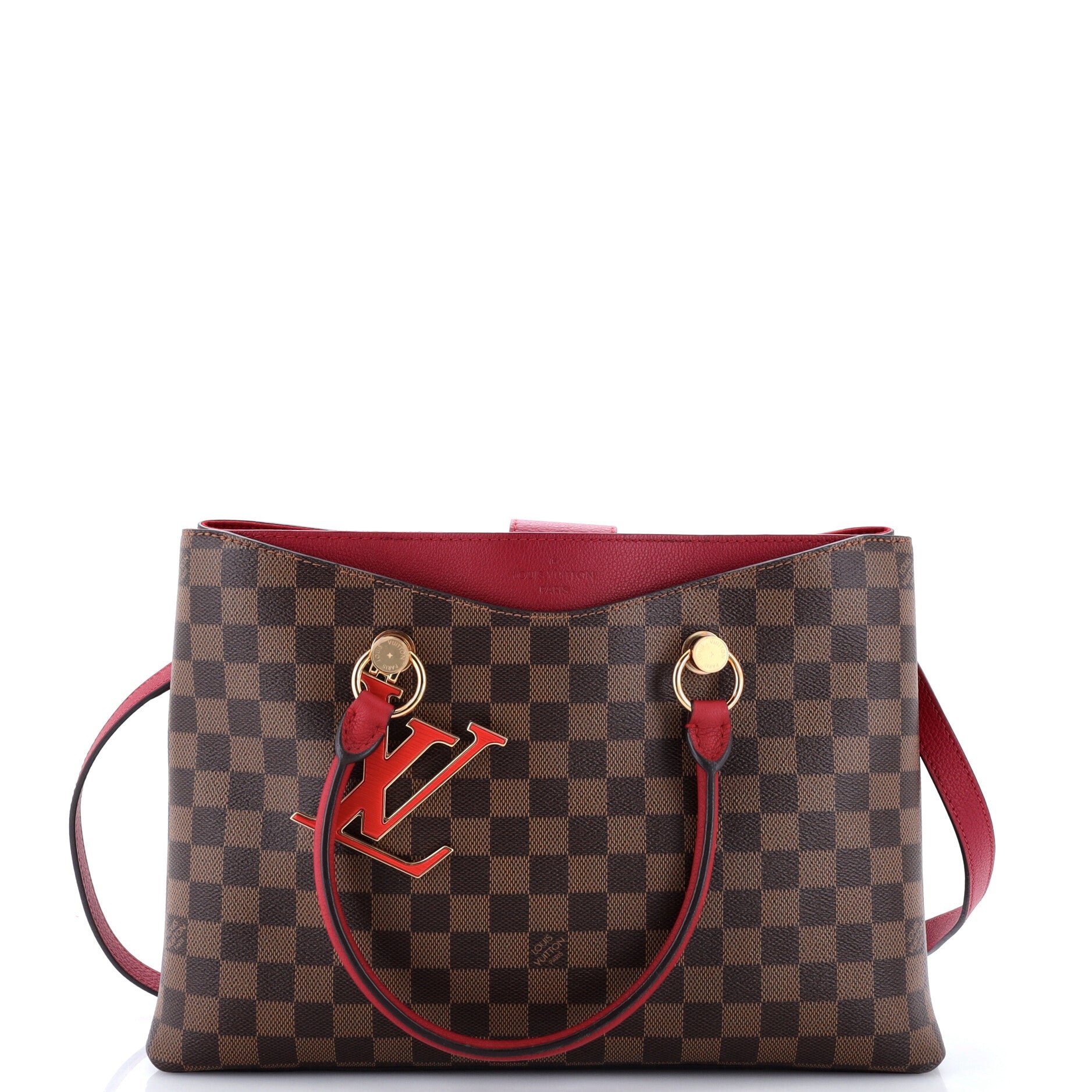 LV Riverside Handbag Damier with Leather