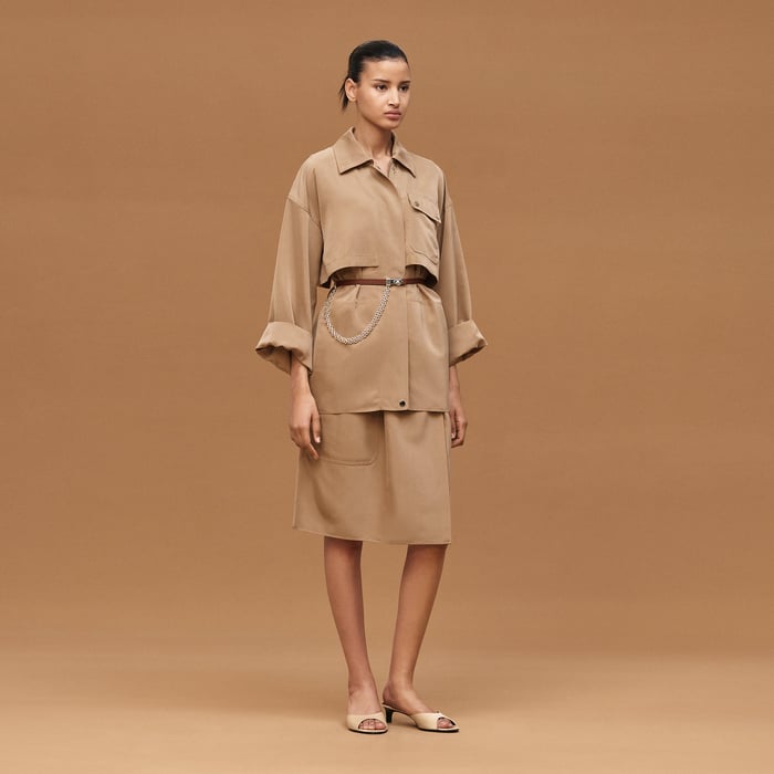Beige Zénith Short Safari Coat