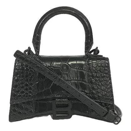 Hourglass leather handbag