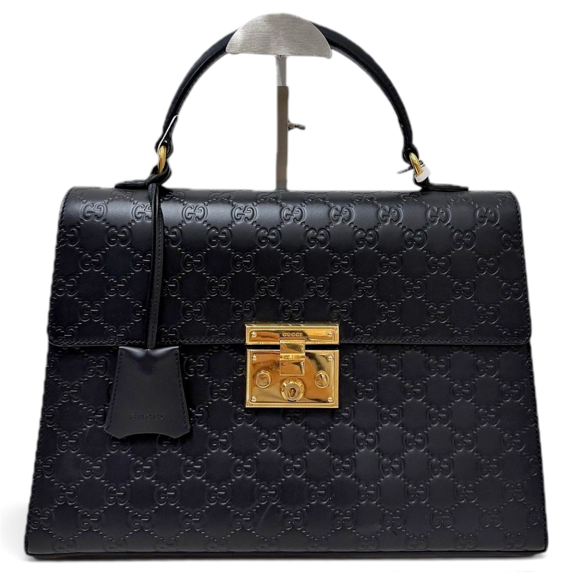 Padlock leather handbag