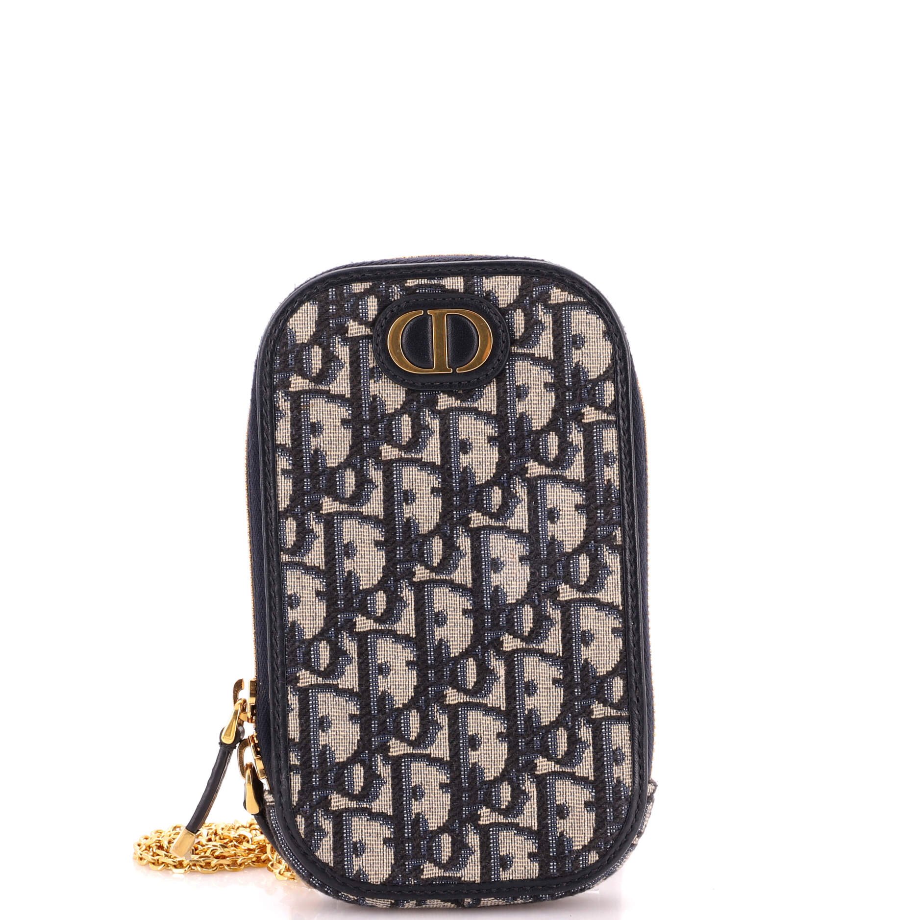 30 Montaigne Phone Holder on Chain Oblique Canvas