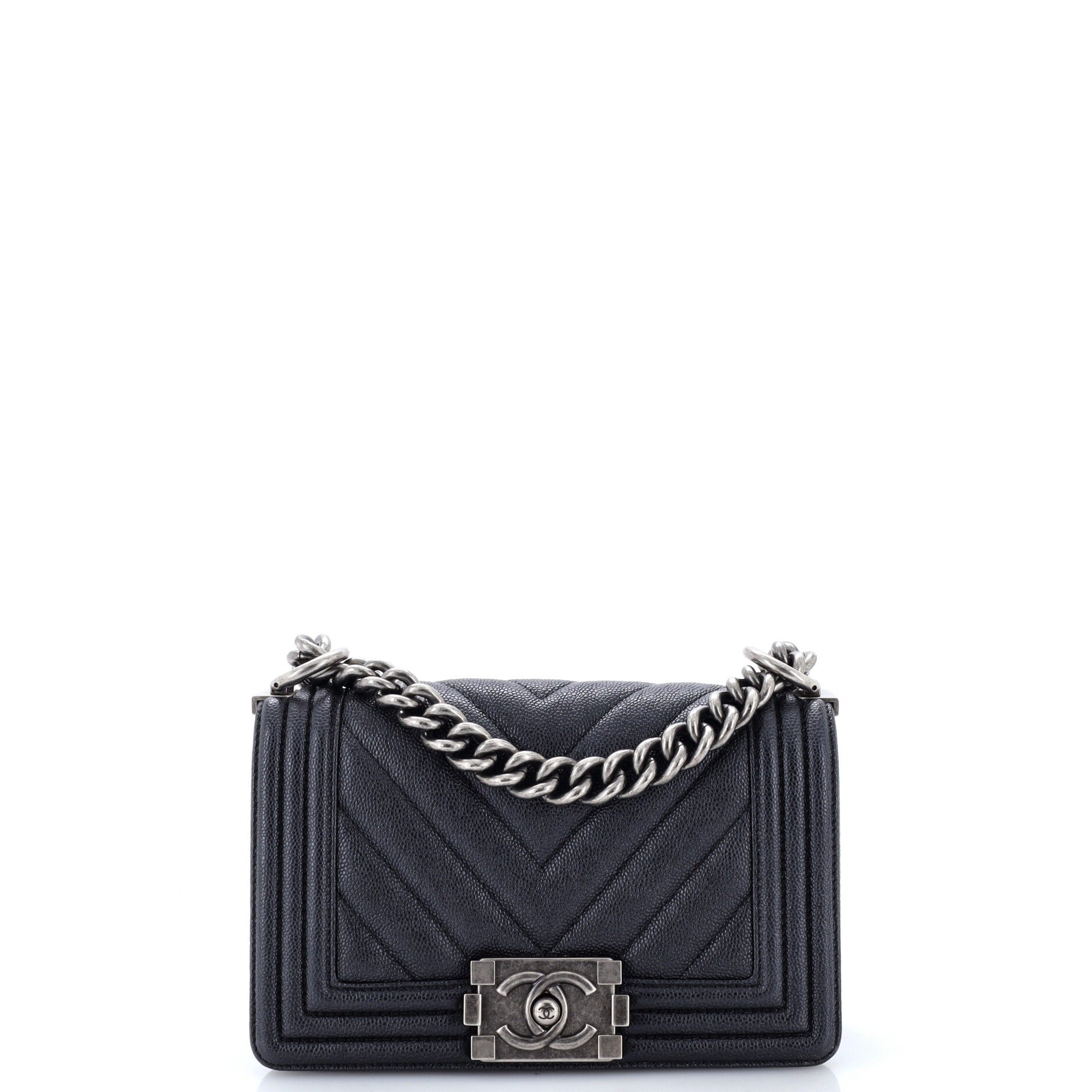 Boy Flap Bag Chevron Caviar Small