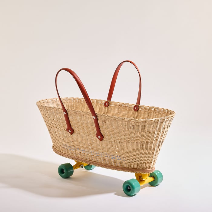 Skateboard Wicker Basket