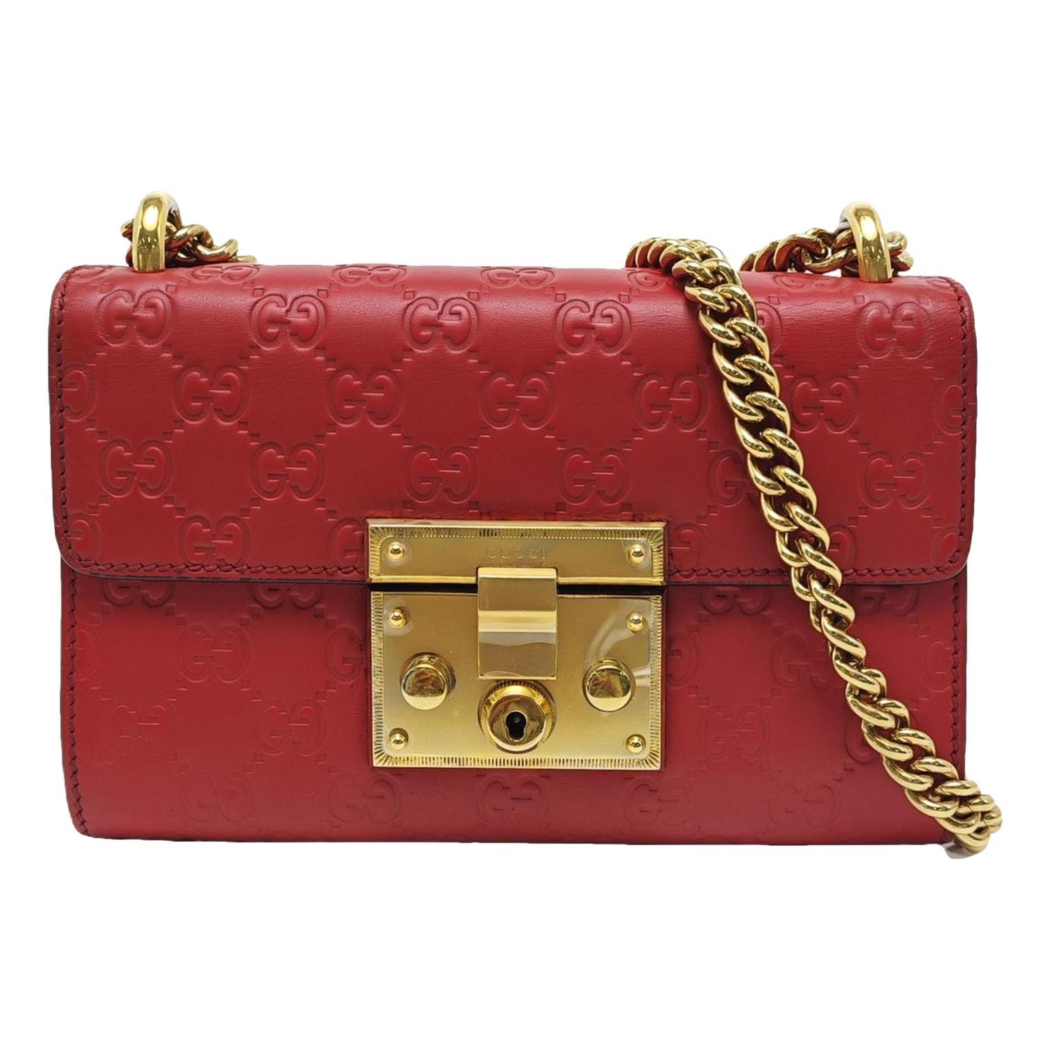 Padlock leather handbag
