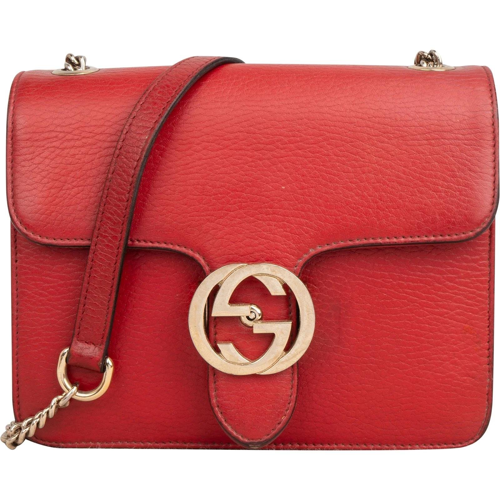Interlocking leather crossbody bag
