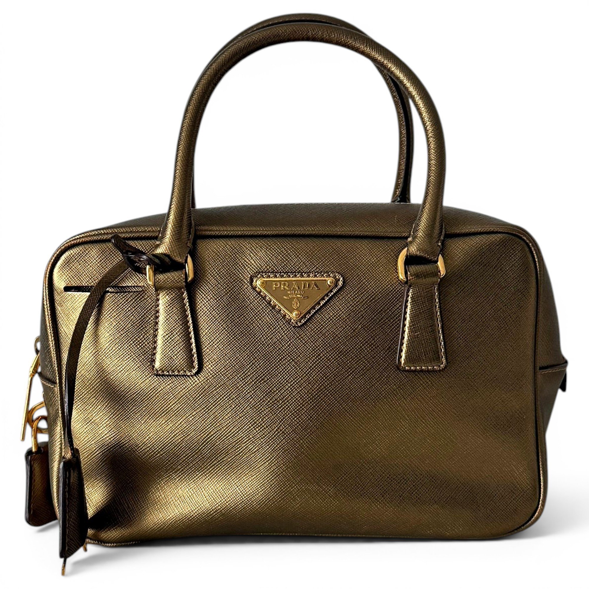 Bowling leather handbag