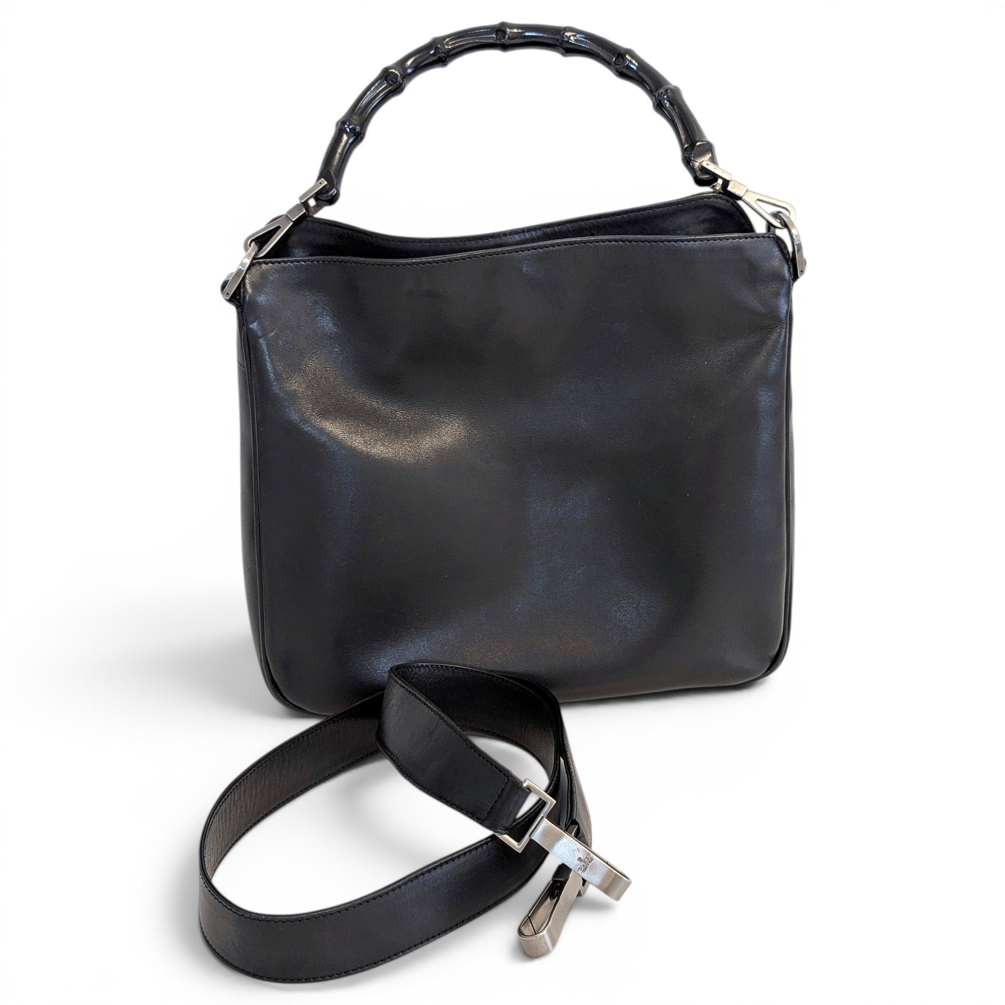 Bamboo Top Handle leather handbag