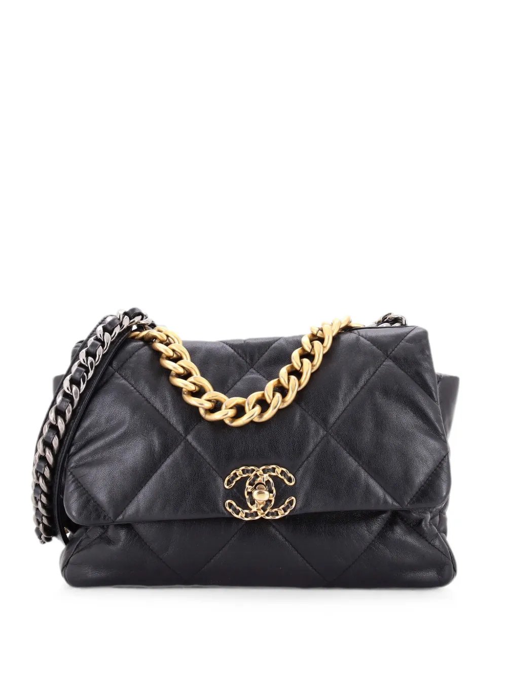 19 Flap Bag Quilted Leather Large crossbody bag
