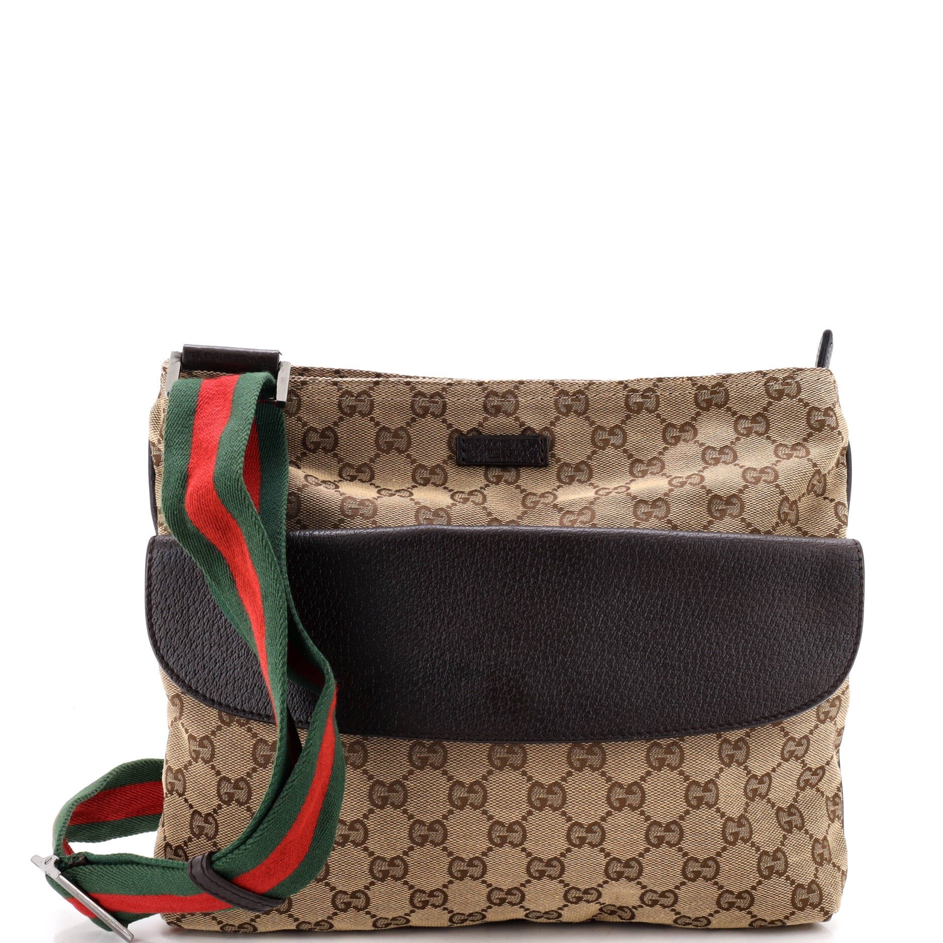 Gucci Front Pocket Messenger Bag GG Canvas Medium