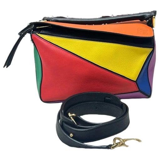 Puzzle leather handbag
