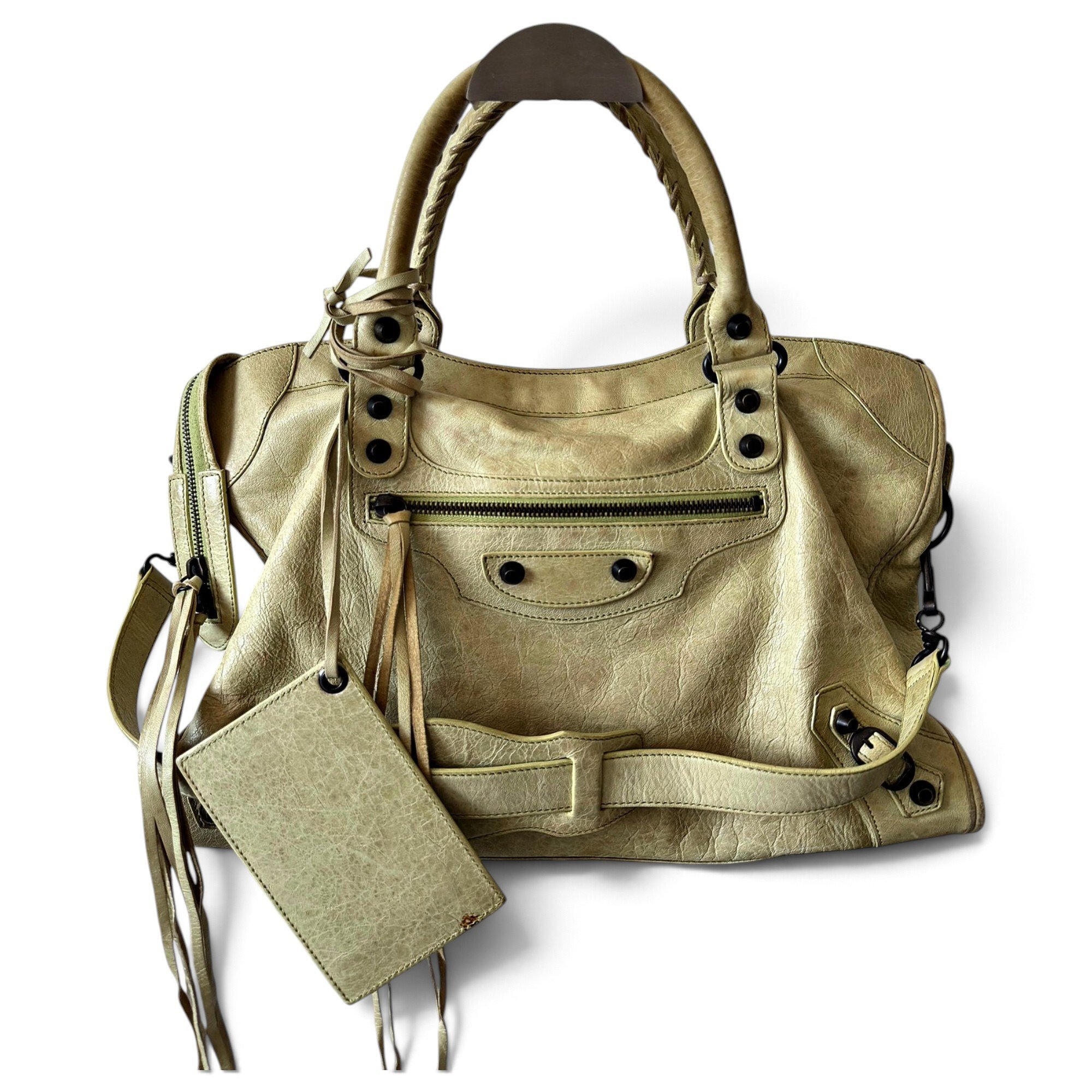 City leather handbag