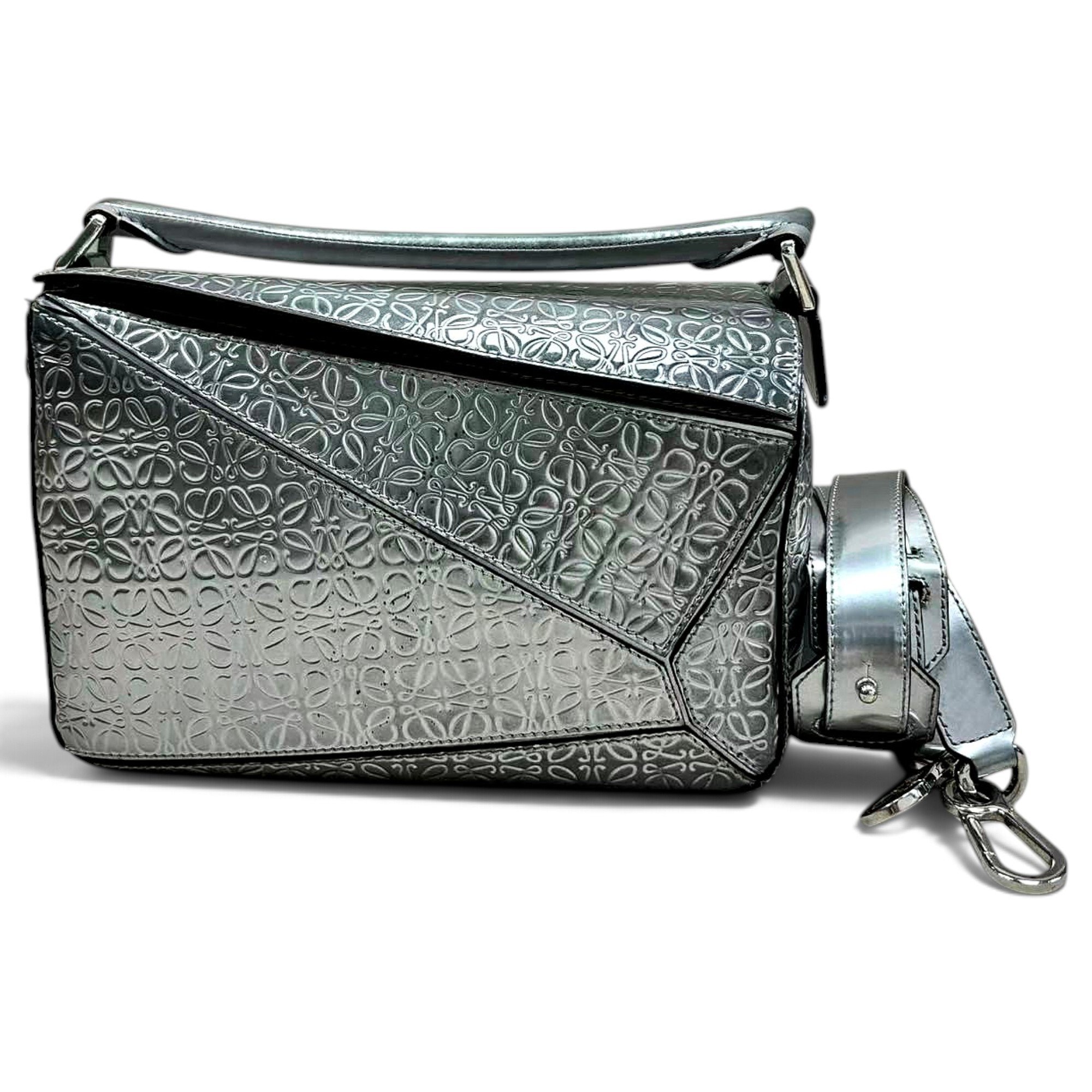 Puzzle leather handbag