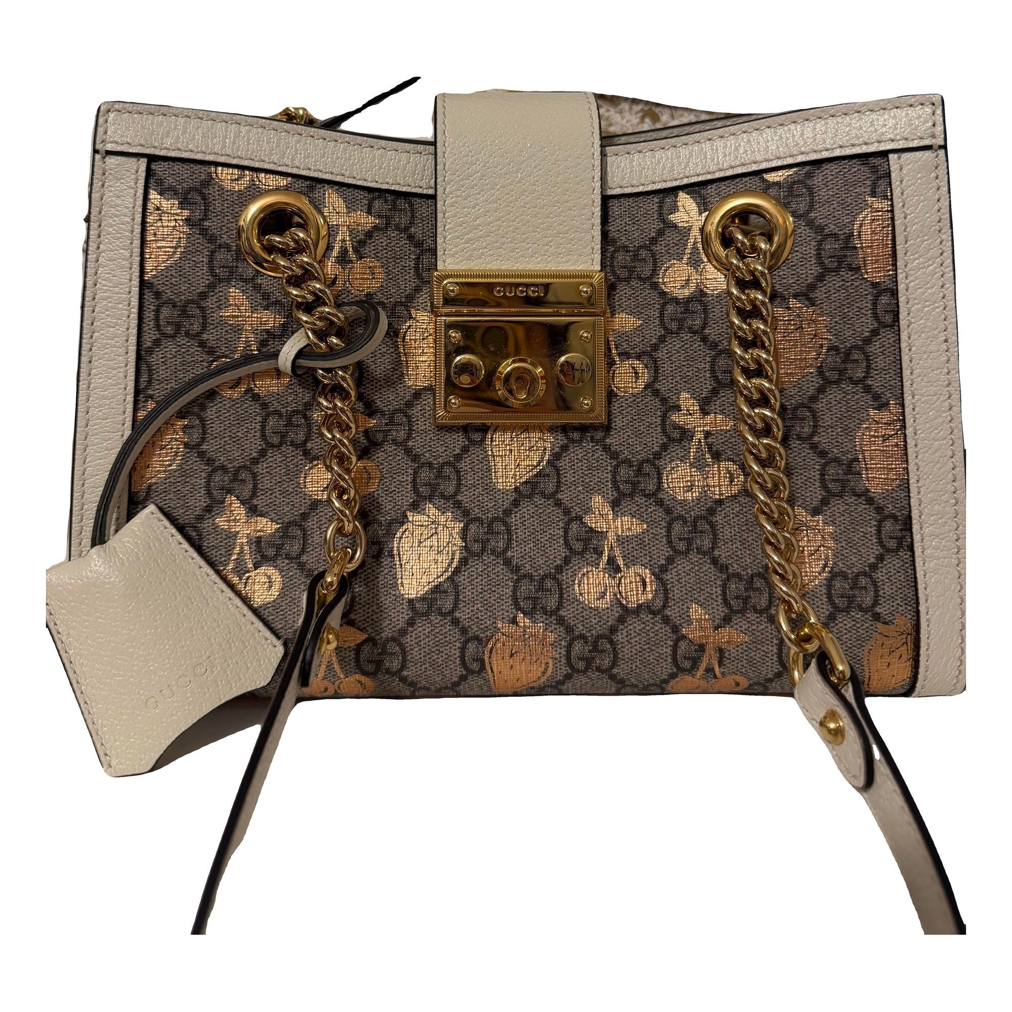 Padlock leather handbag