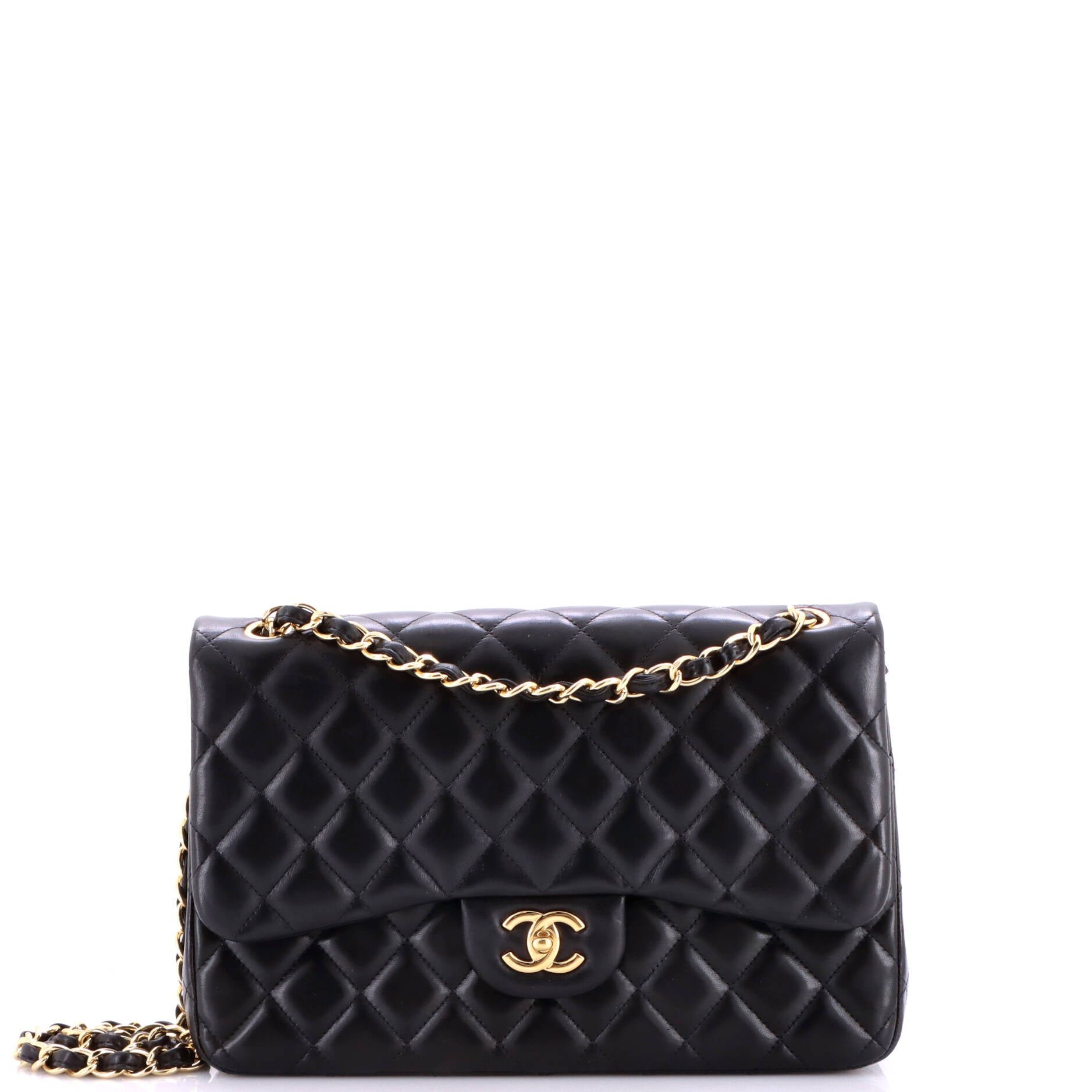 Vintage Classic Double Flap Bag Quilted Lambskin Jumbo