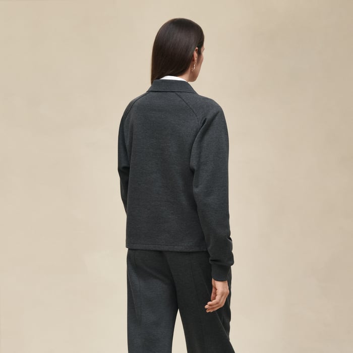 Gris Obscur Polo Shirt Ith Raglan Sleeves