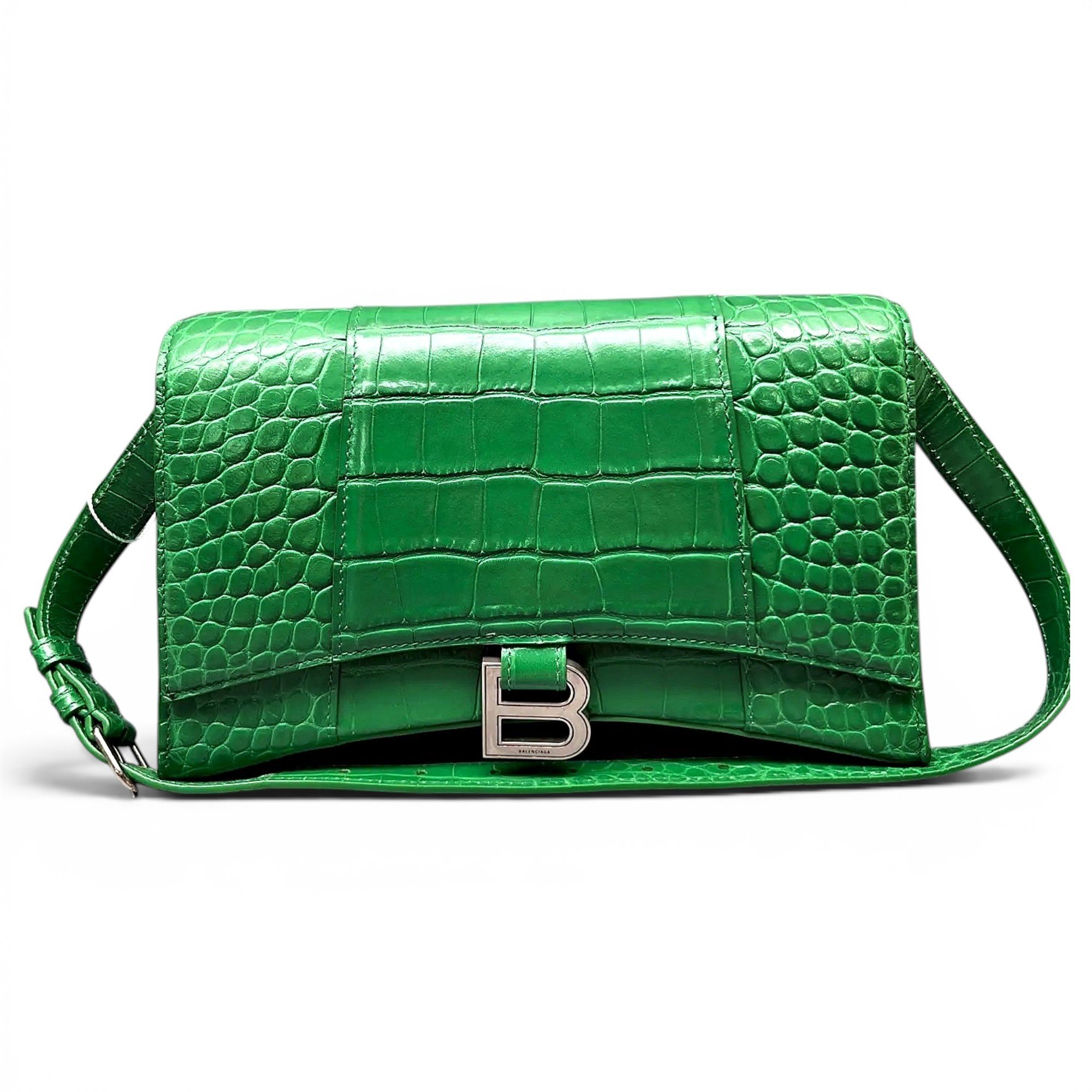 Hourglass leather crossbody bag