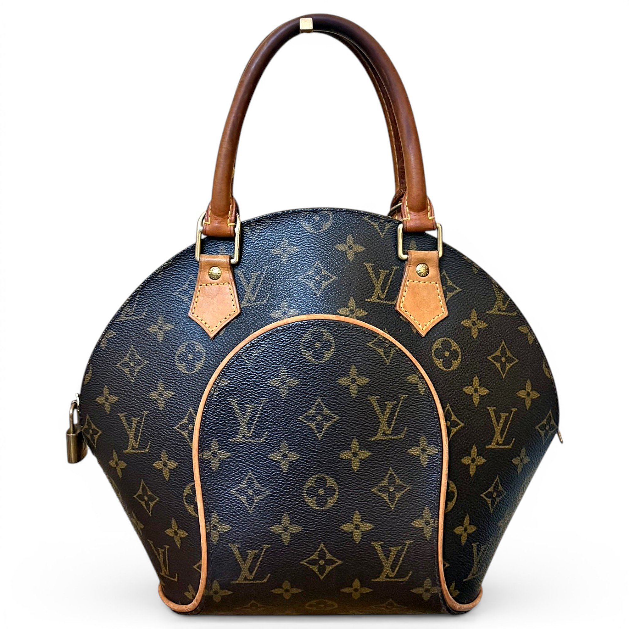 Ellipse leather handbag