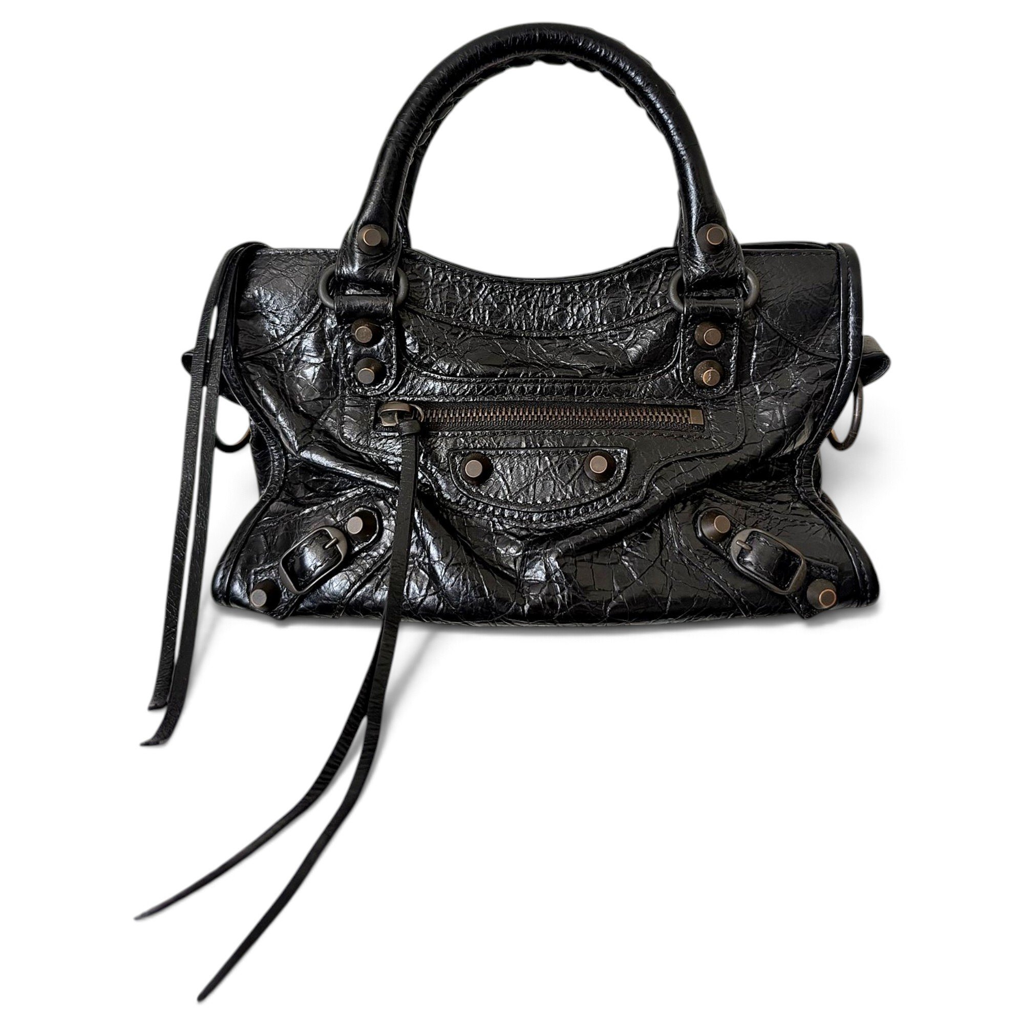 City leather handbag