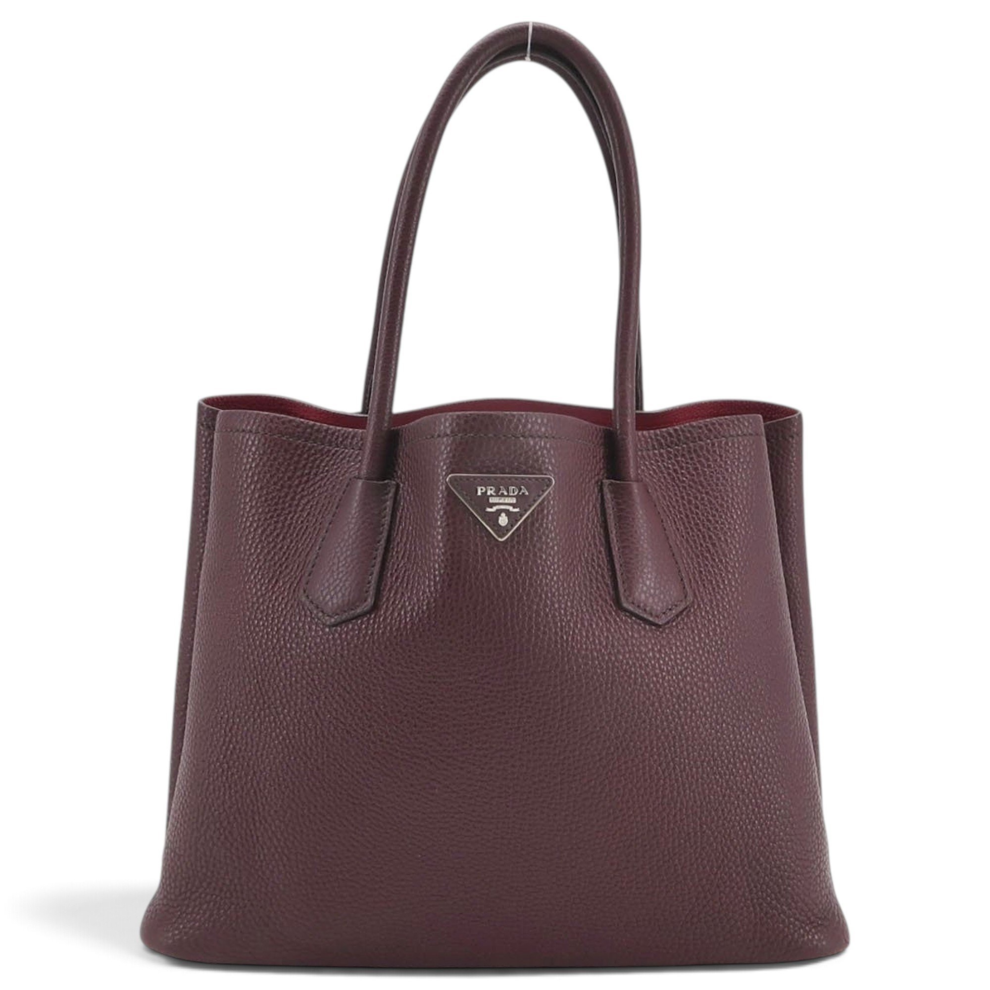 Double leather handbag