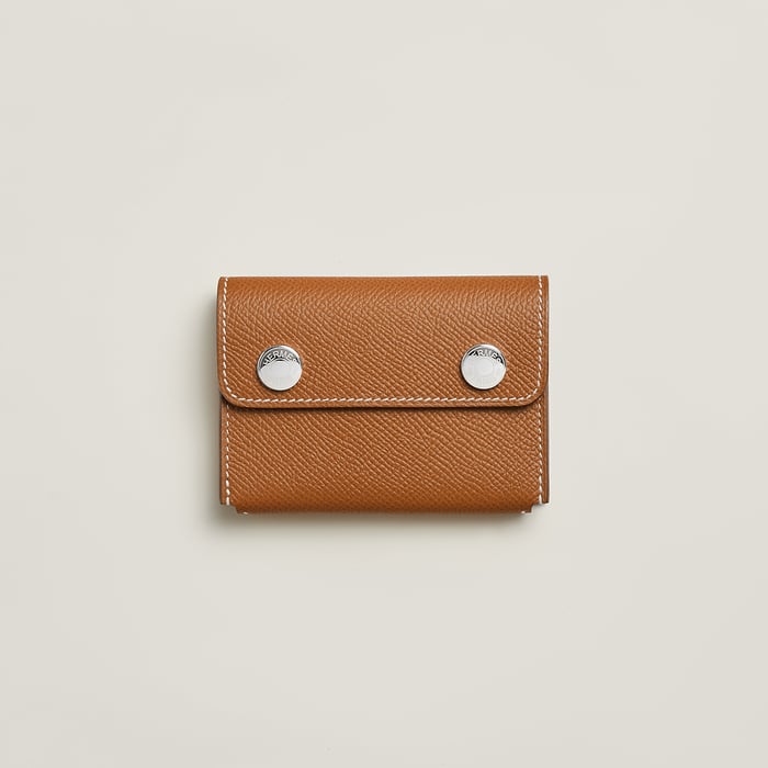 Gold Hermèsnap II Card Holder