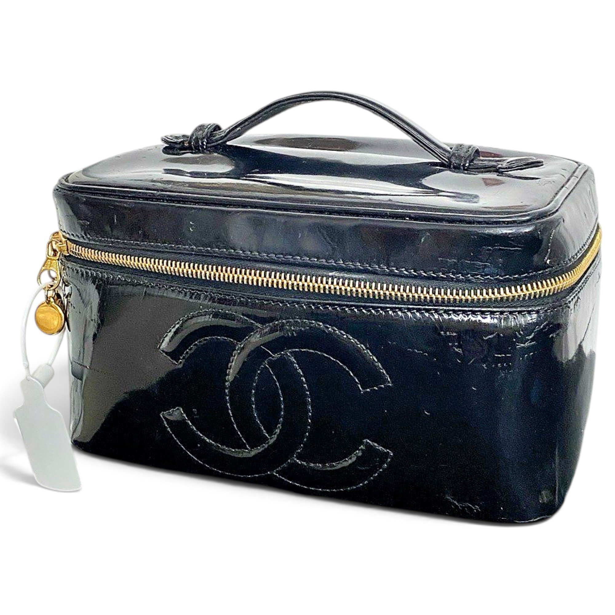 Vanity patent leather handbag