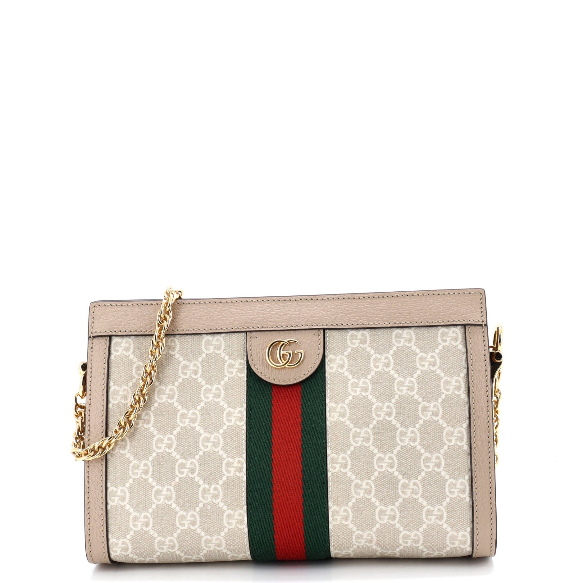 Gucci Ophidia Chain Shoulder Bag GG Coated Canvas Small