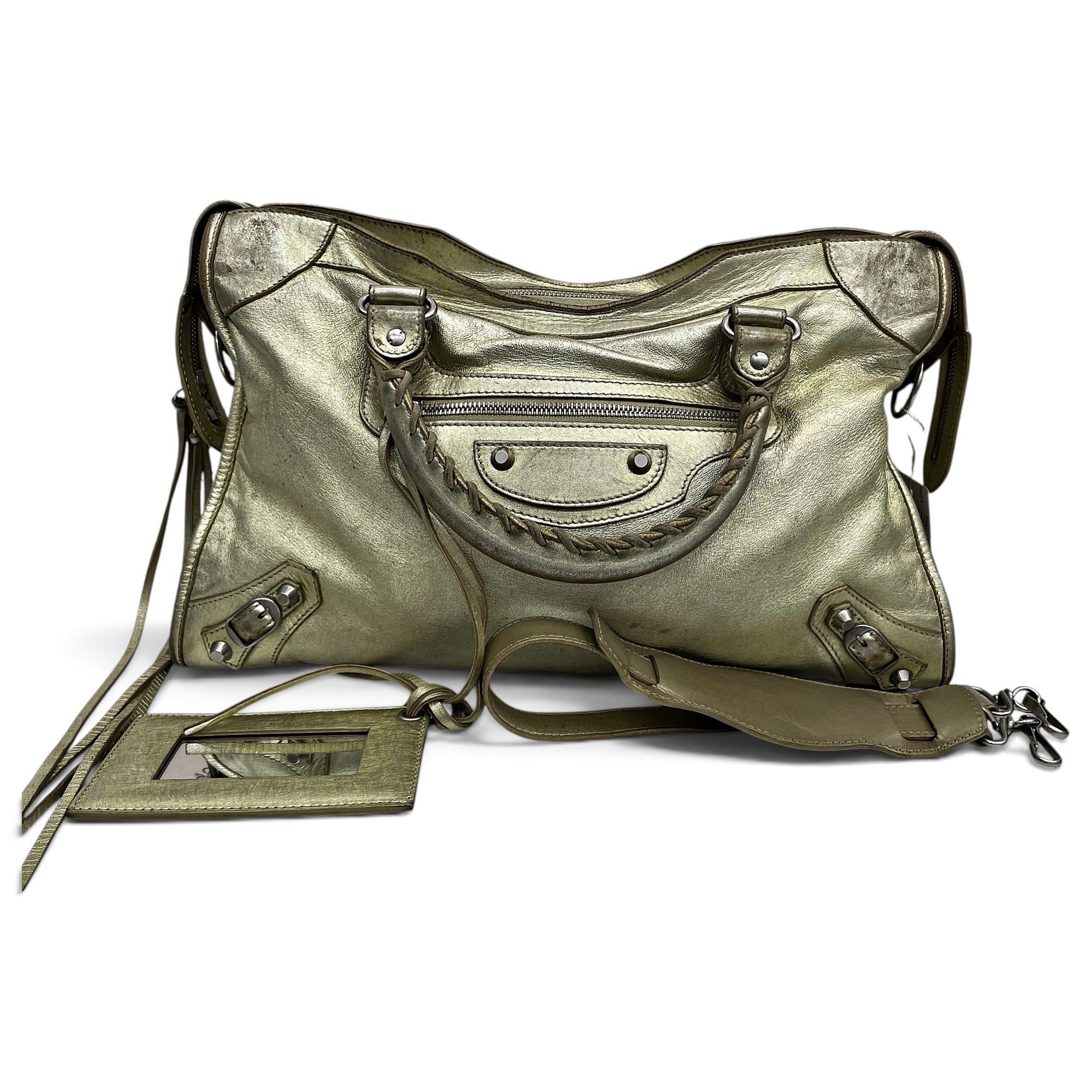 City leather handbag