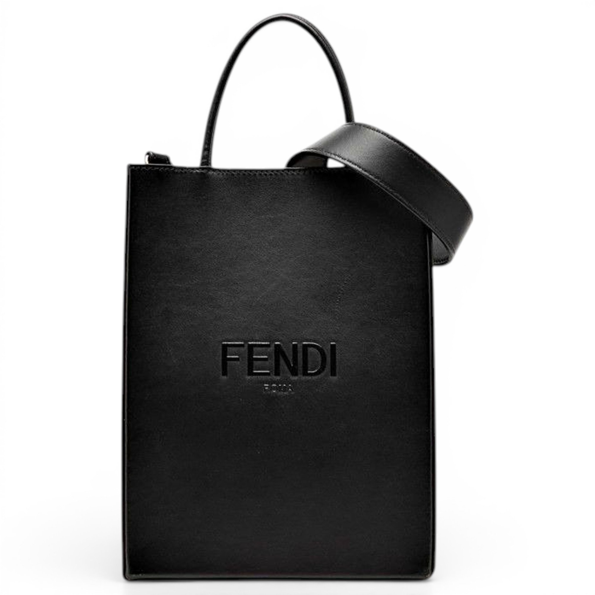 Pocket leather handbag