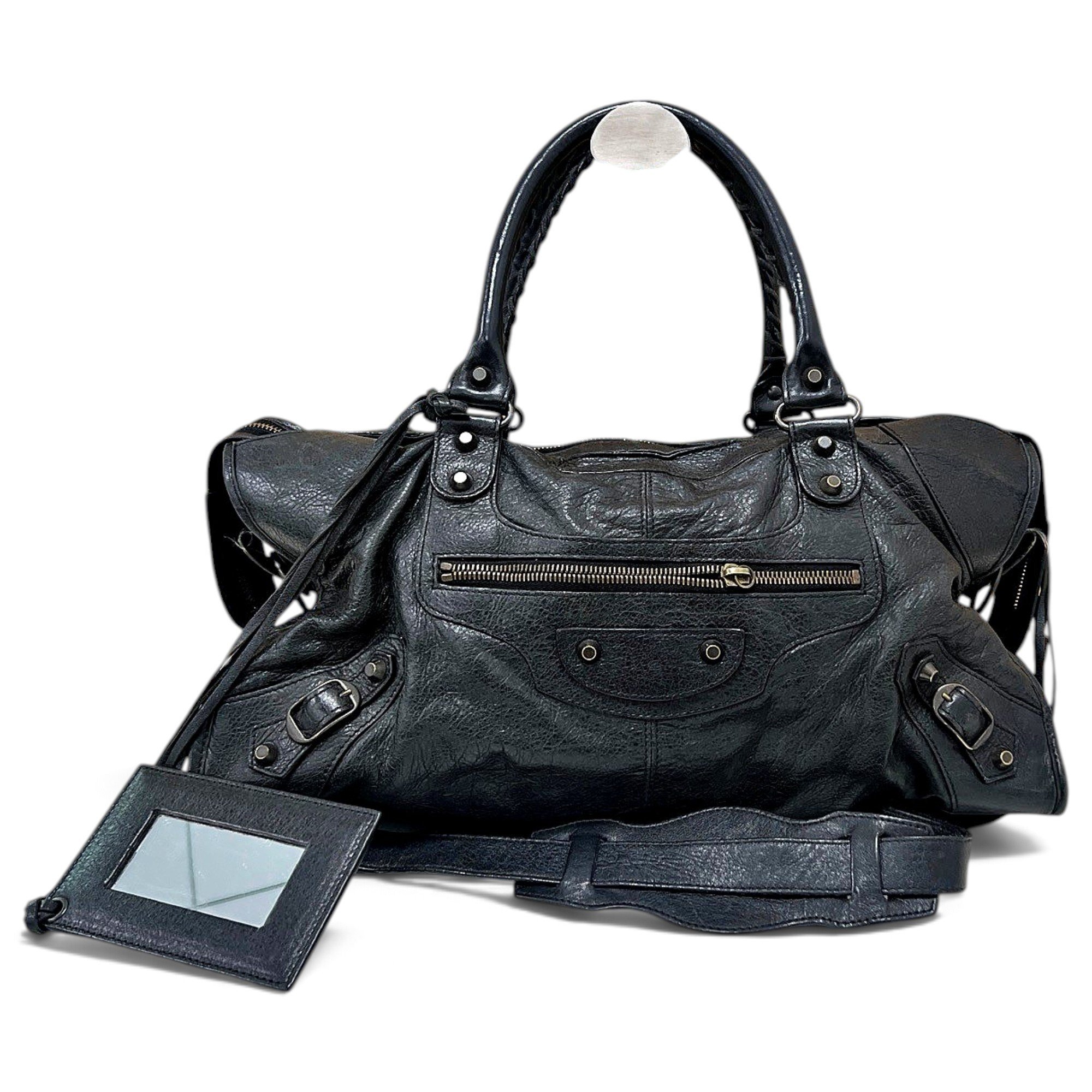 City leather handbag