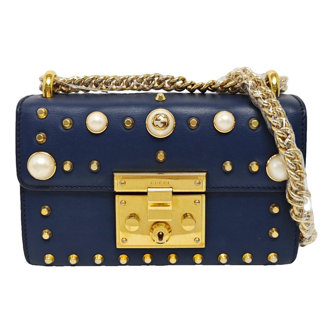 Padlock leather handbag
