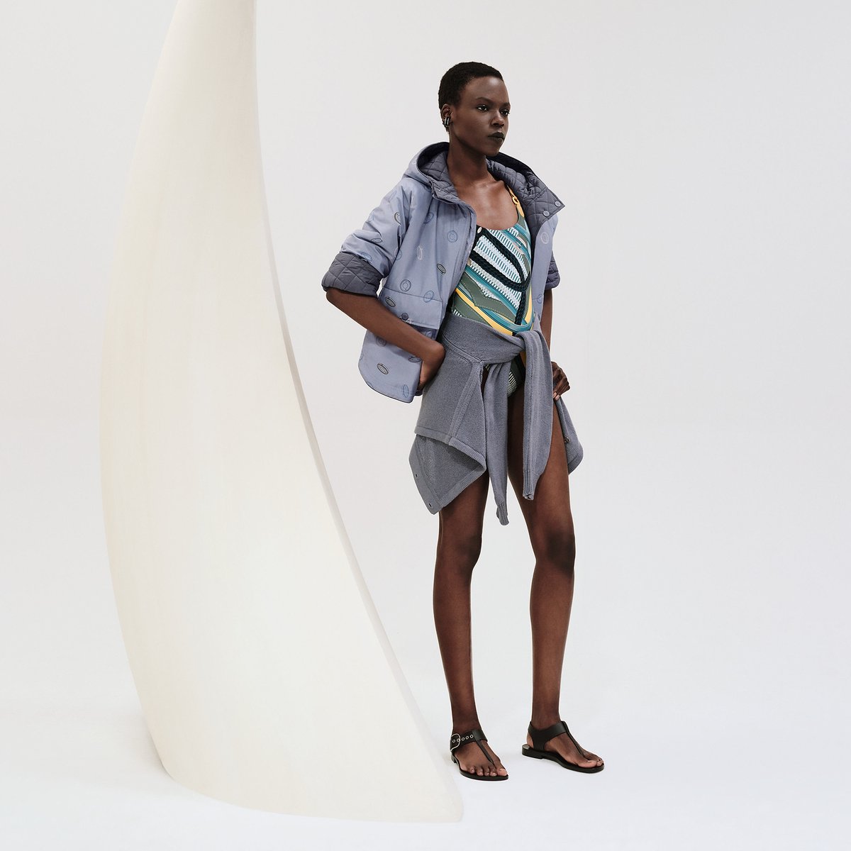 "Clou de Selle Semis" reversible quilted jacket
