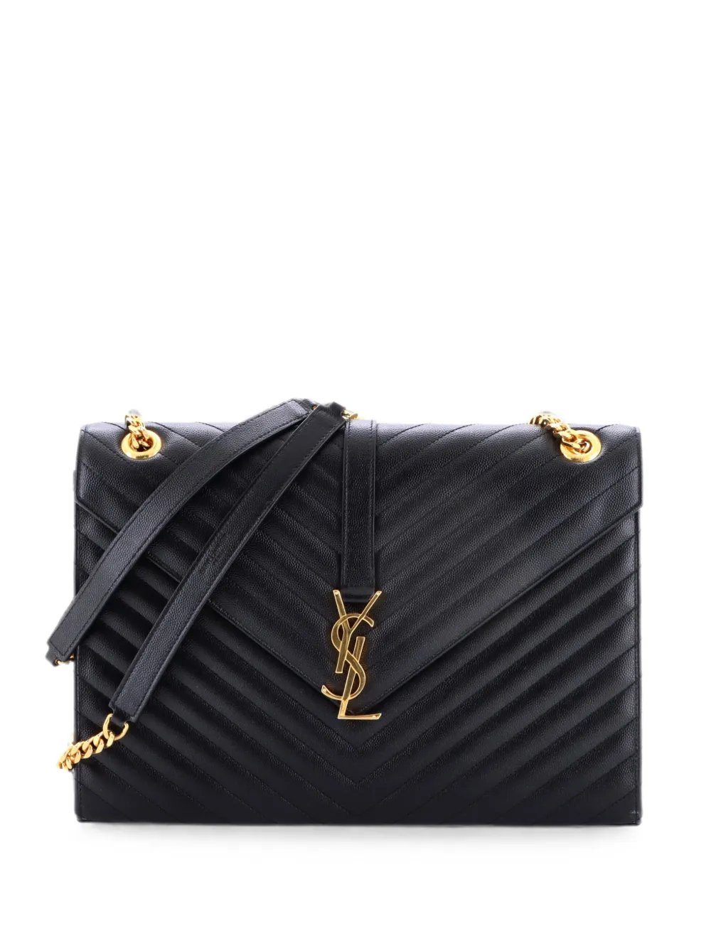 Classic Monogram Envelope Satchel Matelasse Chevron Leather Large shoulder bag