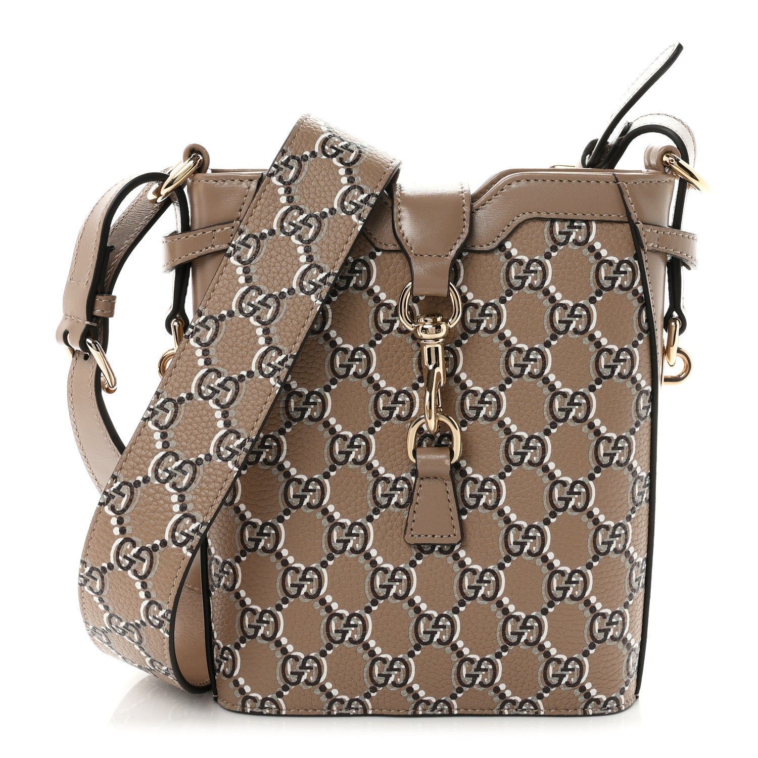 Gucci GG Shadow Monogram Mini Bucket Bag Beige