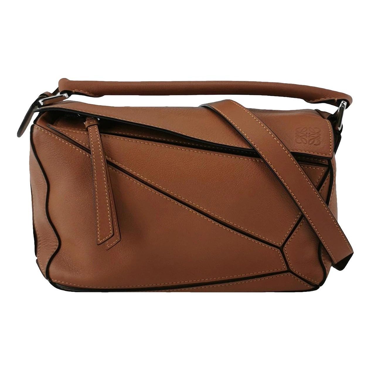 Puzzle leather handbag