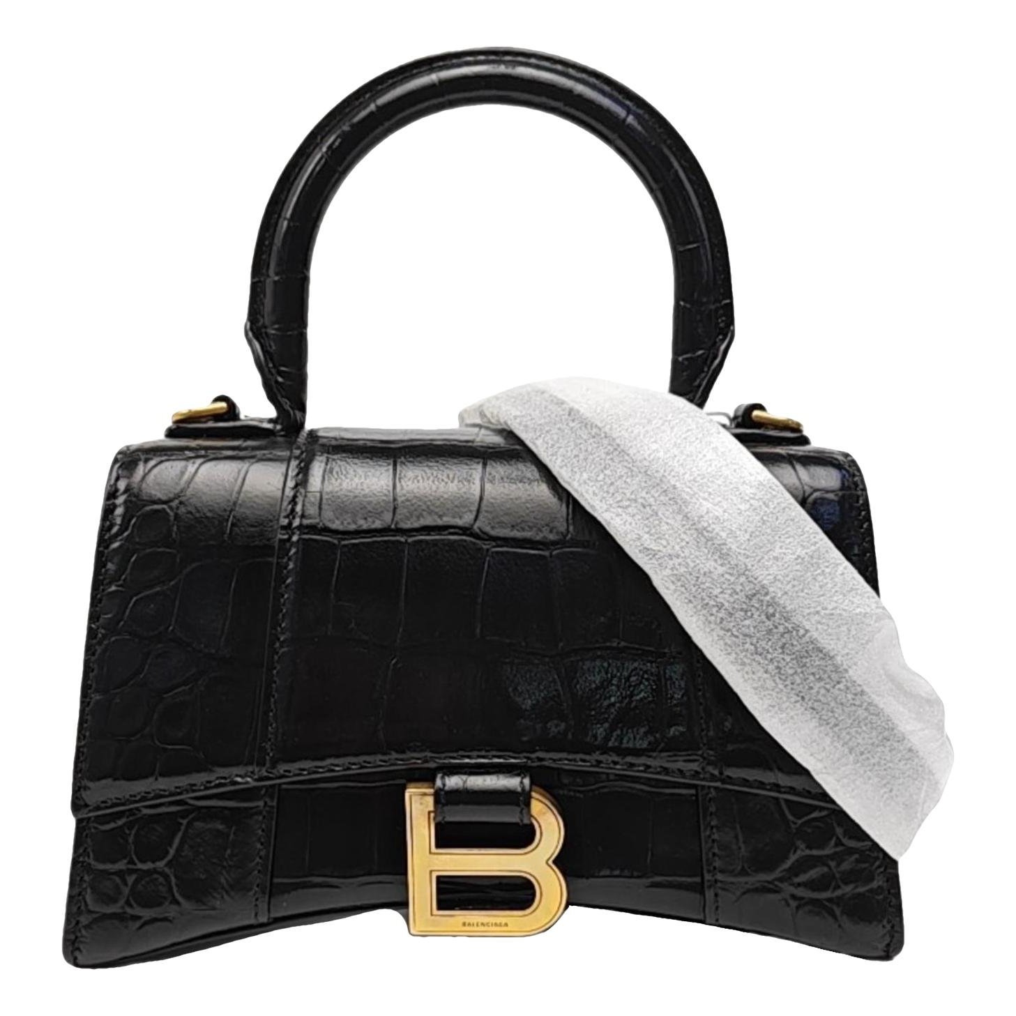 Hourglass leather handbag