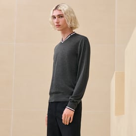 "Rayures & twist" V-neck sweater