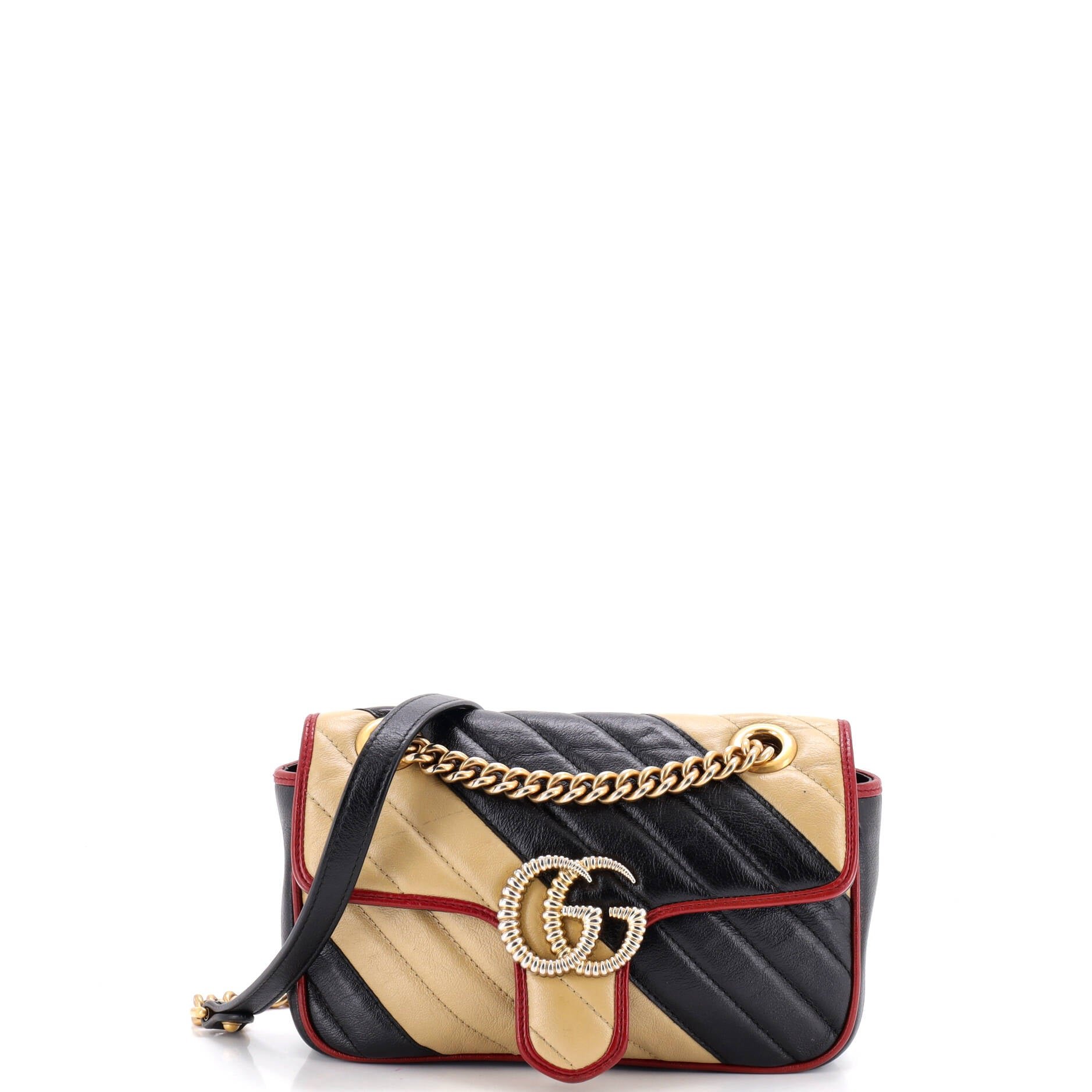 GG Marmont Flap Bag Diagonal Quilted Leather Mini