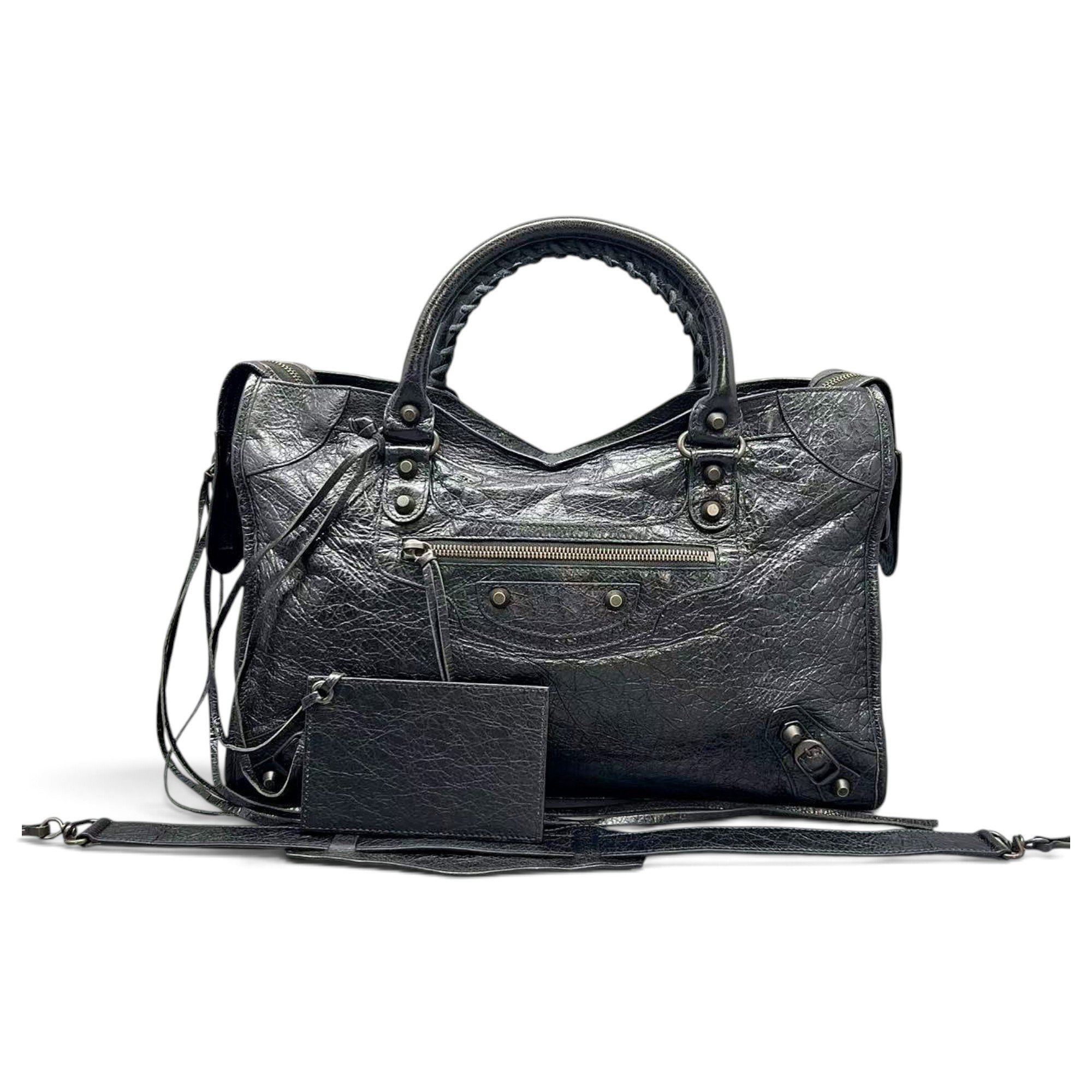 City leather handbag