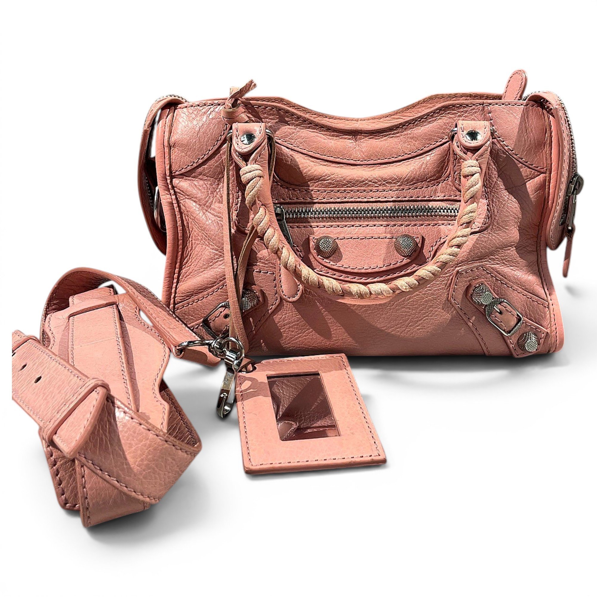 City leather handbag