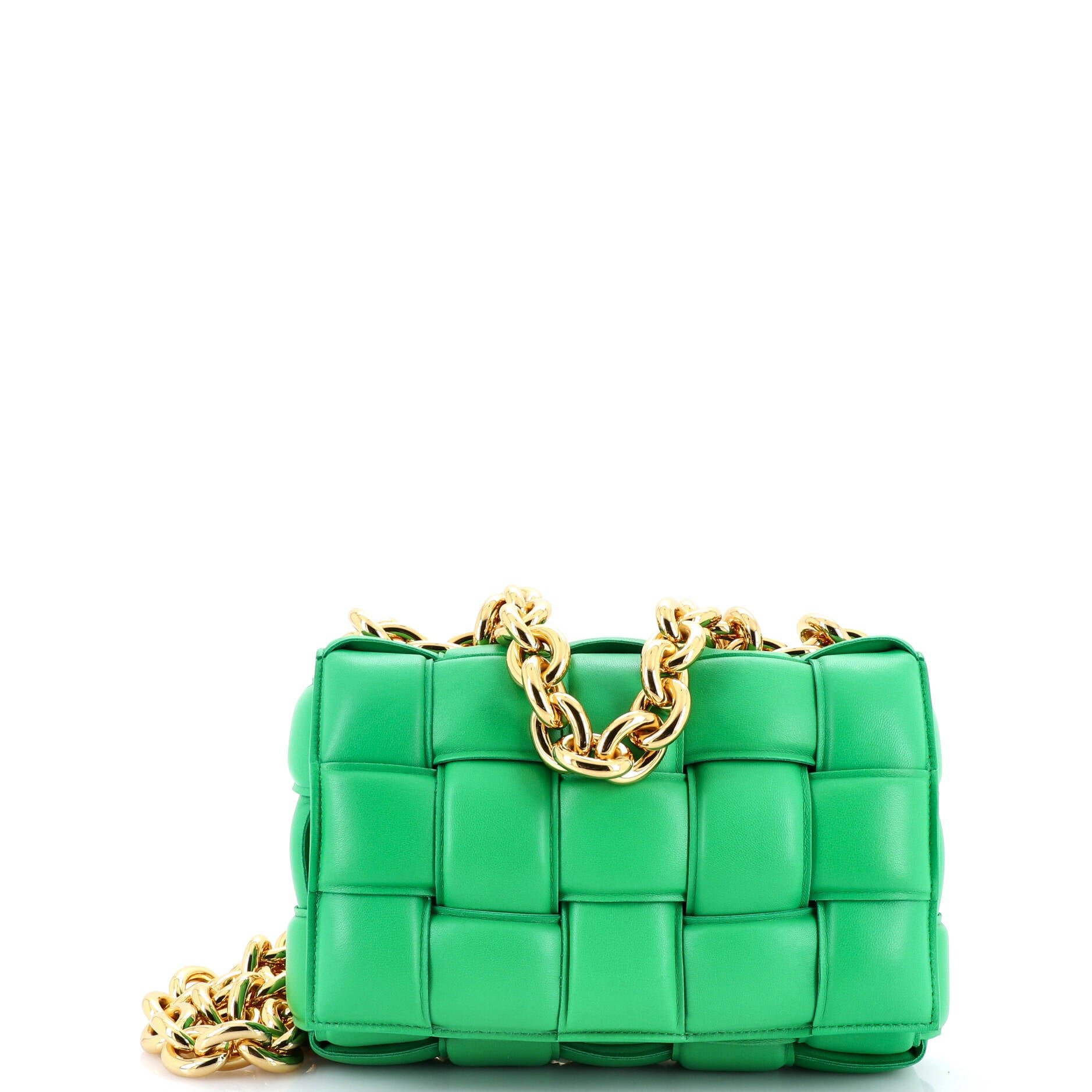 Bottega Veneta Cassette Chain Crossbody Bag Padded Maxi Intrecciato Leather