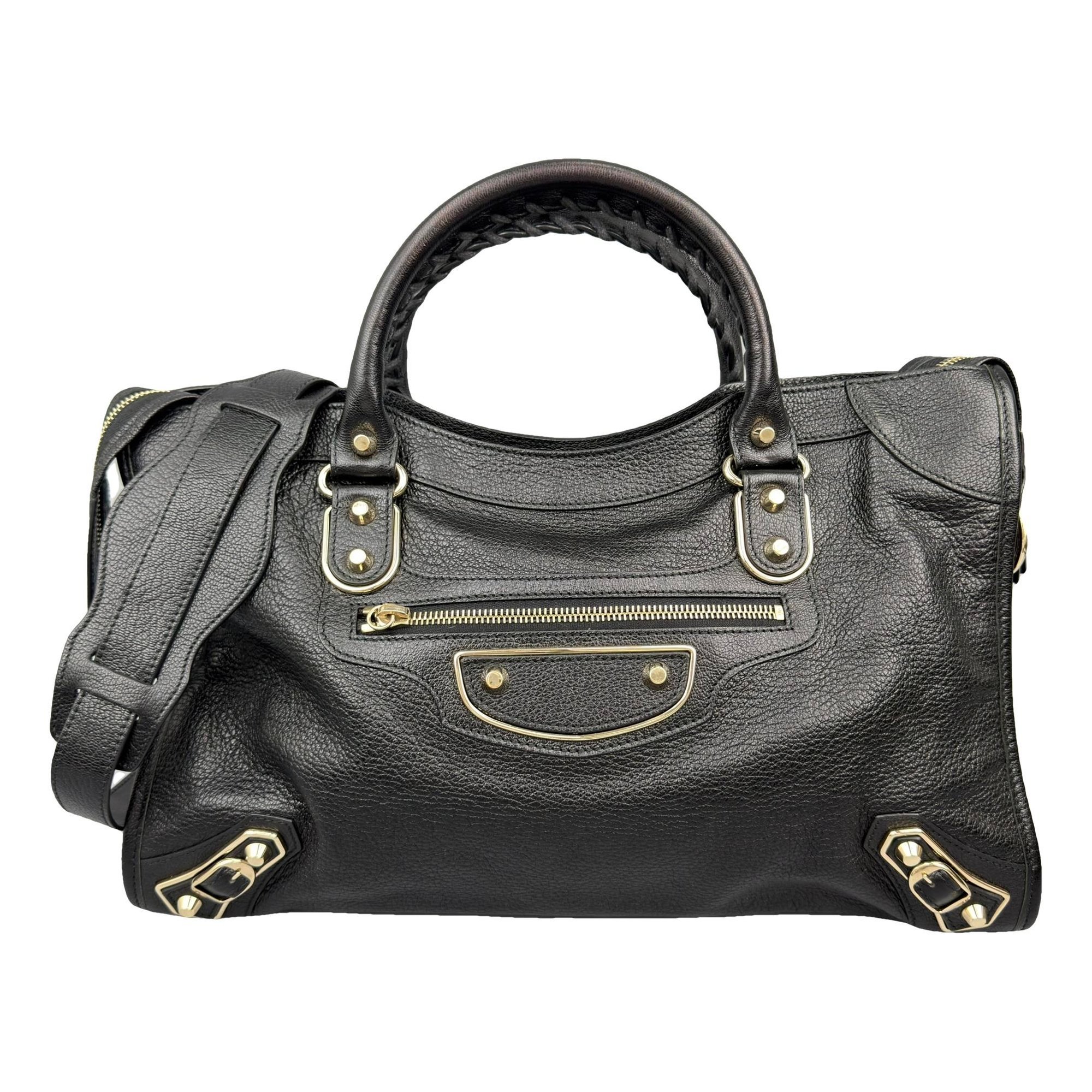 City leather handbag