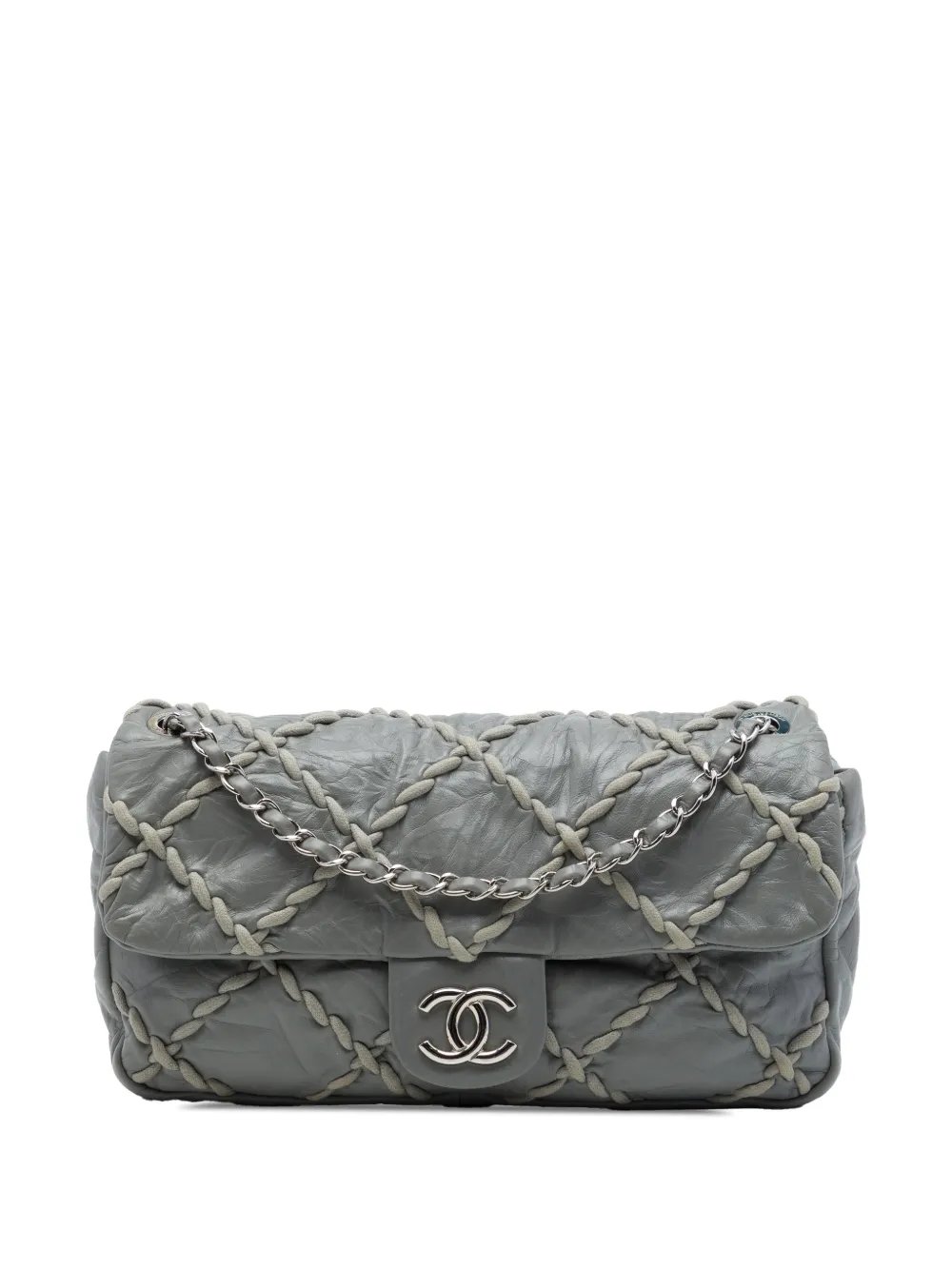 2009-2010 Medium Quilted Crinkled Calfskin Ultra Stitch Flap shoulder bag