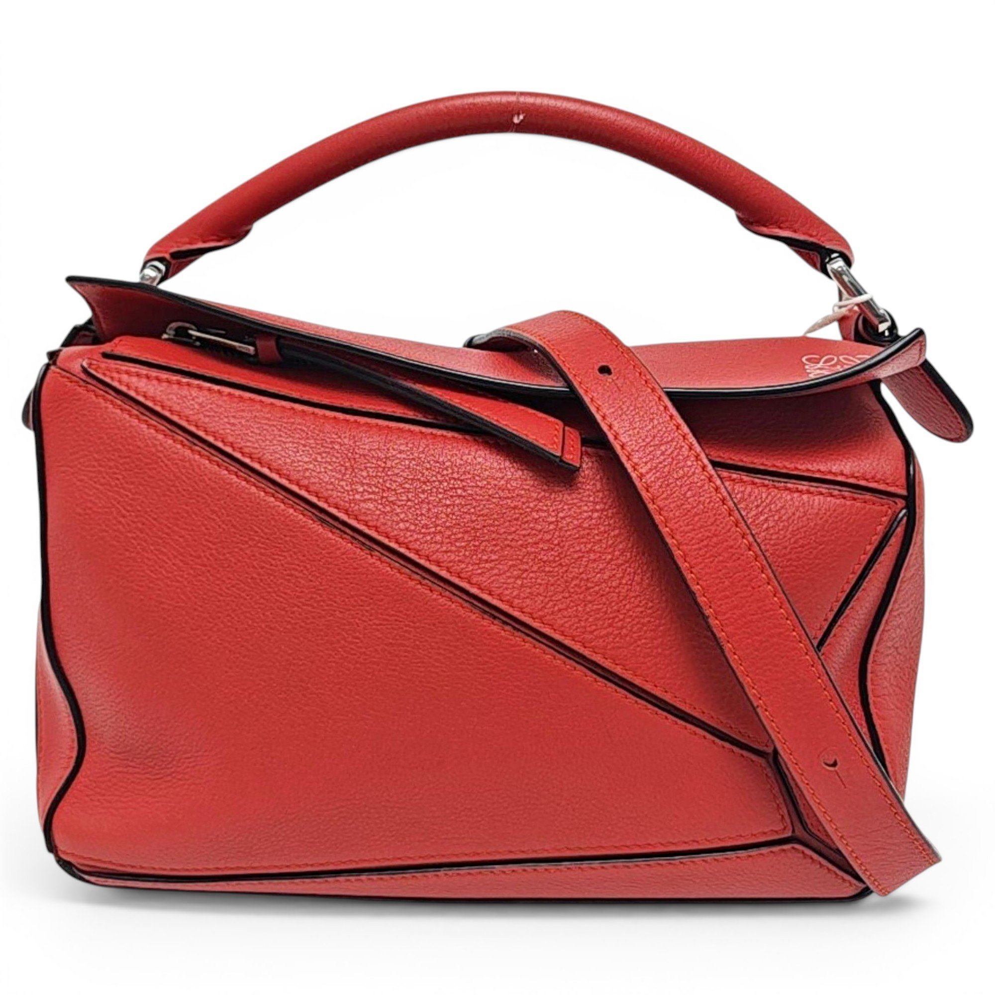 Puzzle leather handbag