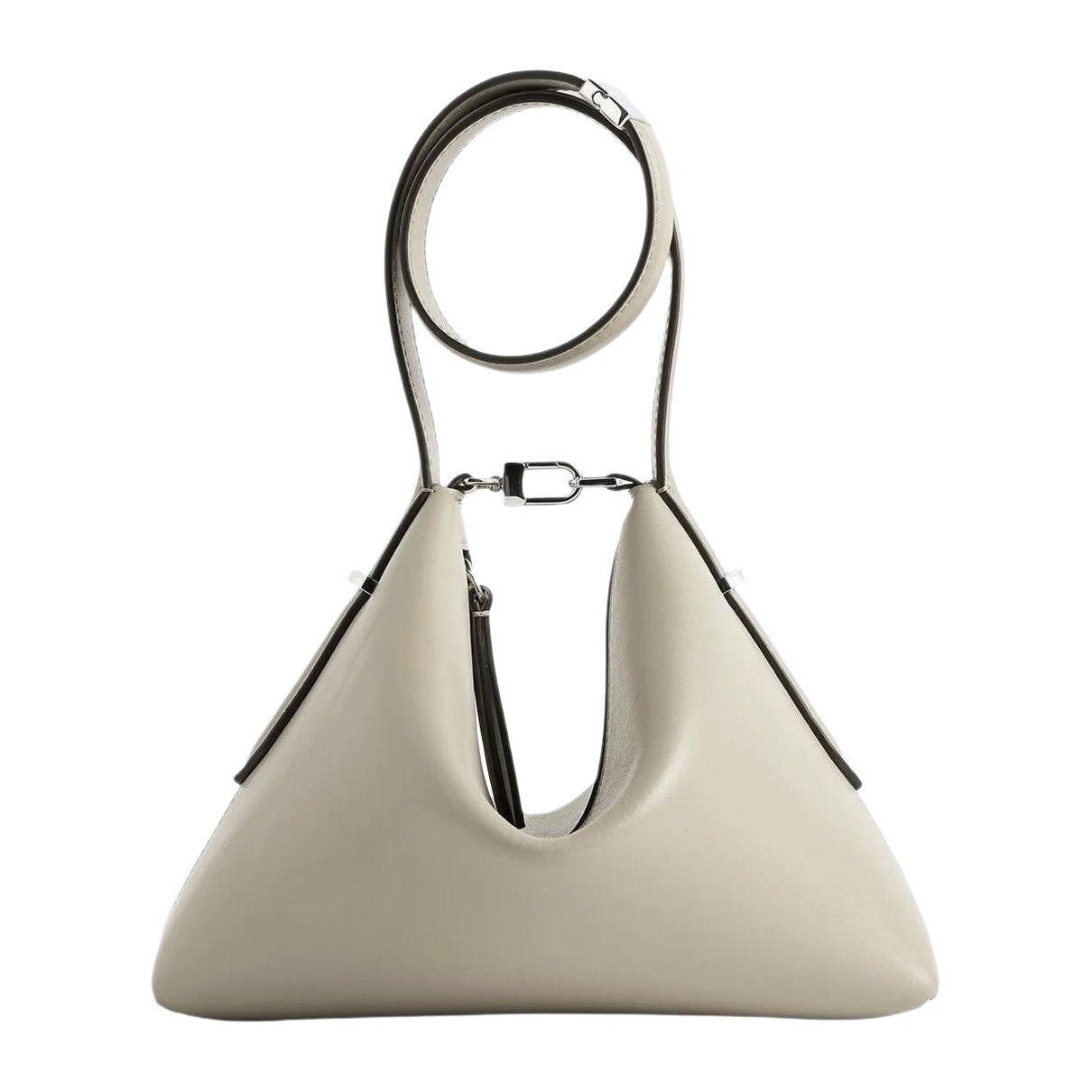Bevel leather handbag