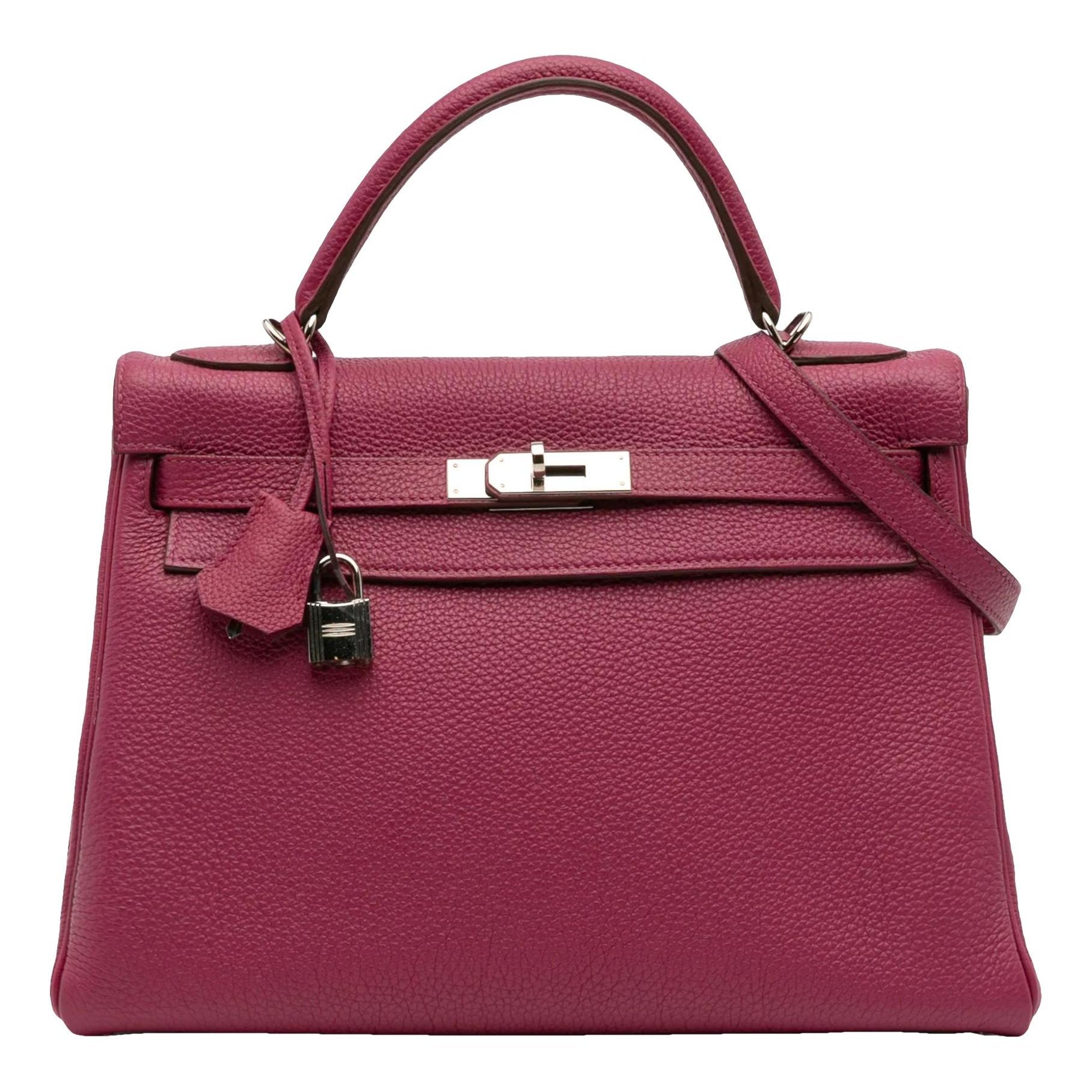 Hermes Kelly 32 Handbag Tosca Togo Leather 2011