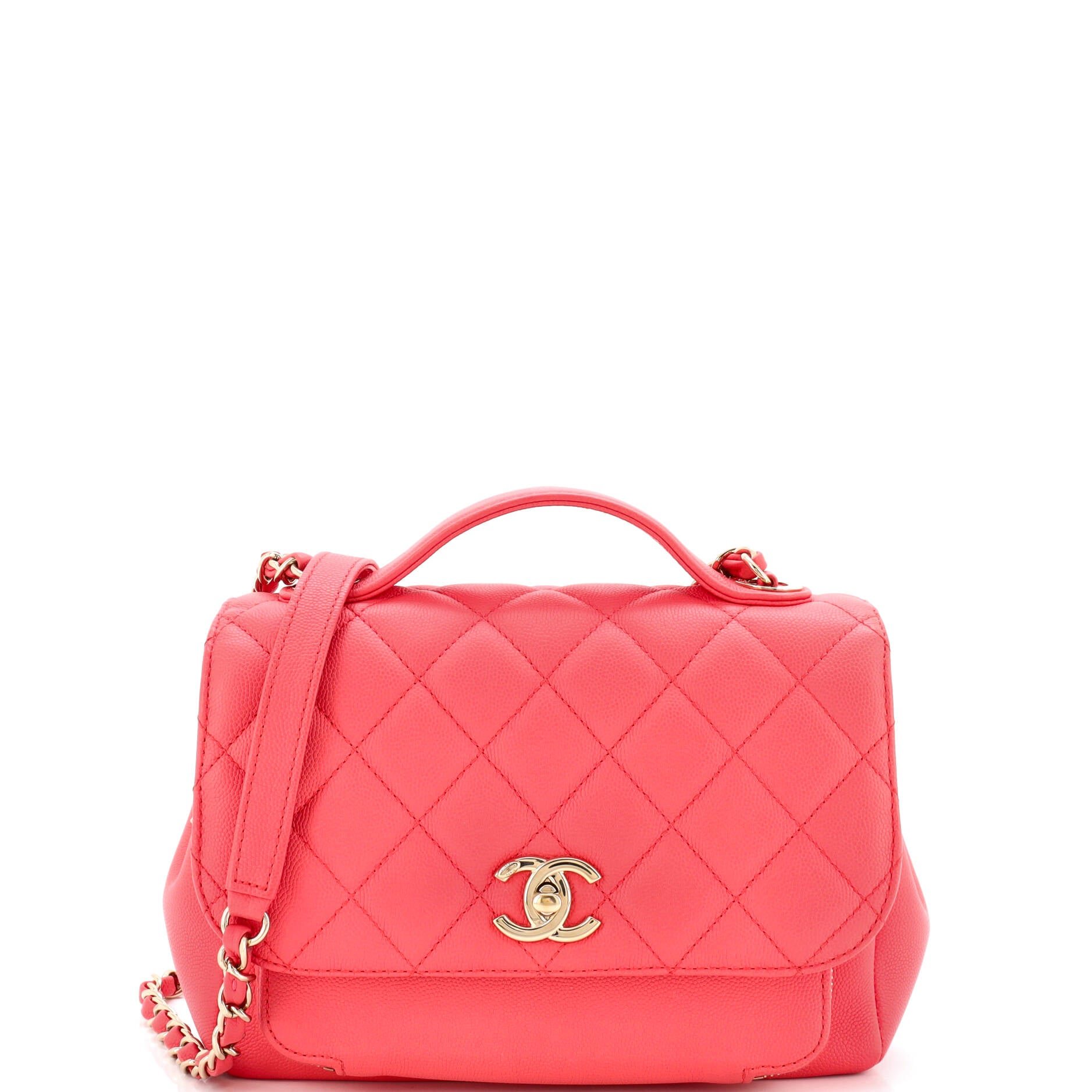 Business Affinity Flap Bag Quilted Caviar Small