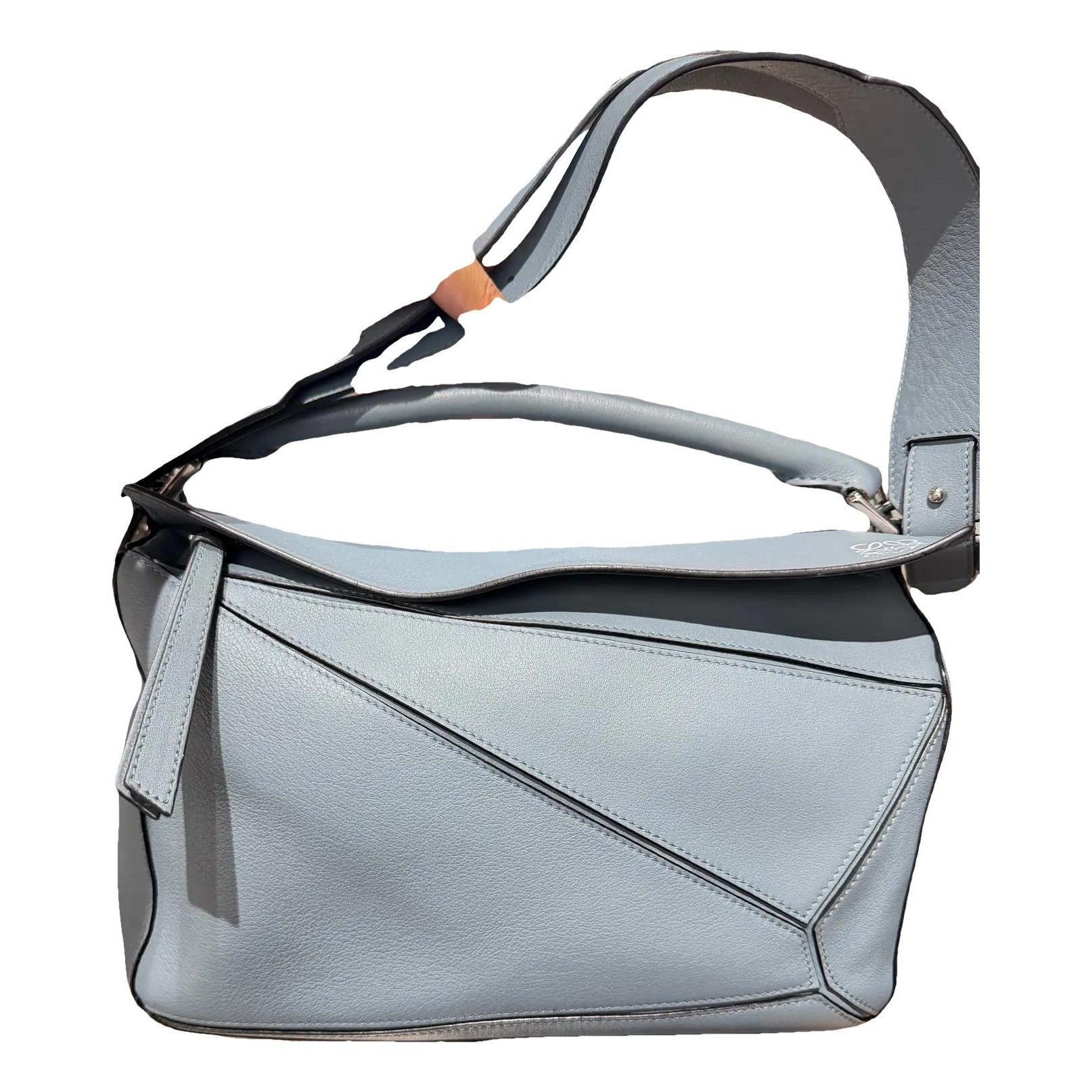Puzzle leather handbag
