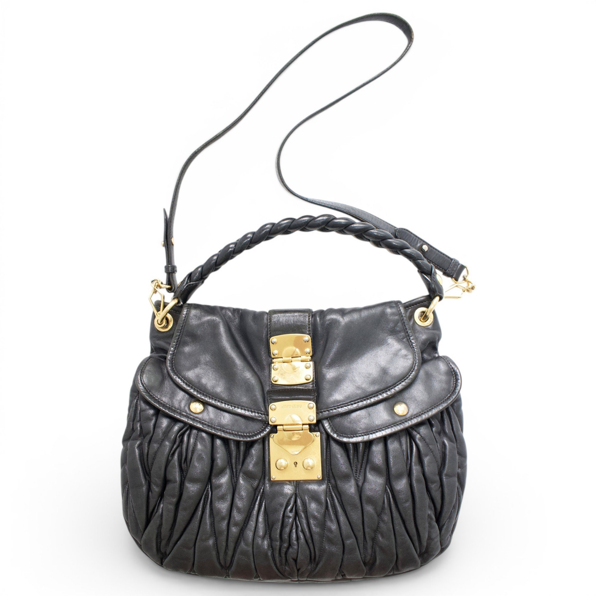 Coffer leather handbag