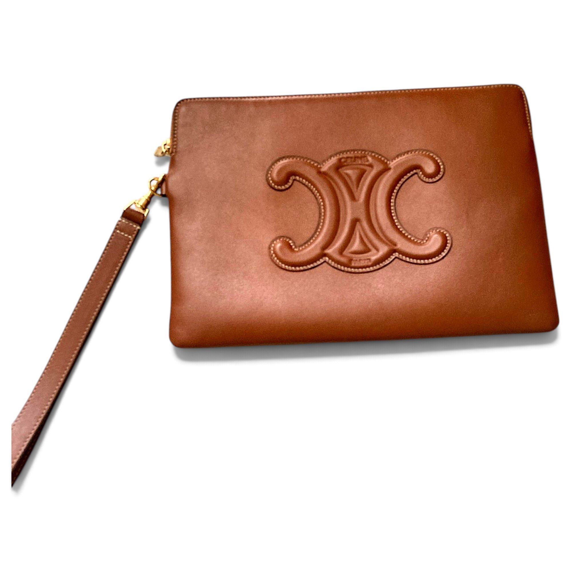 Leather clutch bag